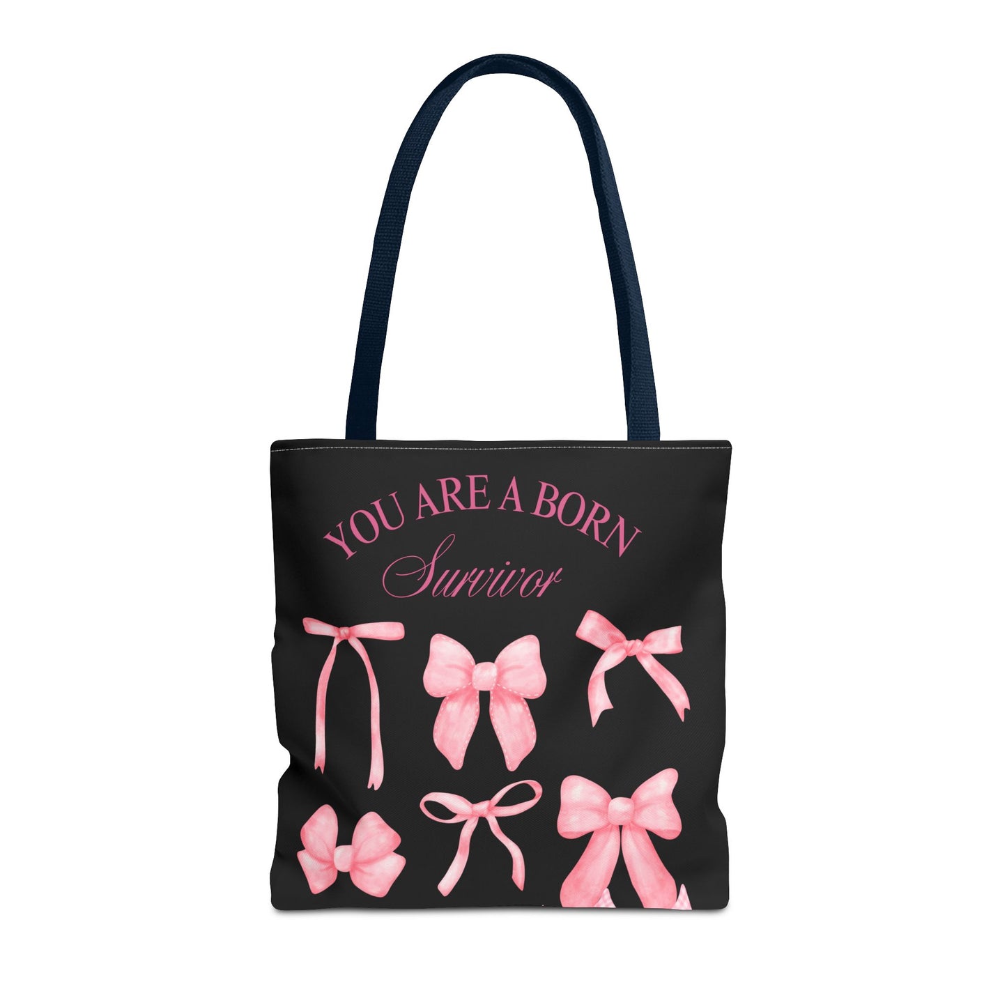Empowering Pink Ribbon Tote Bag, Breast Cancer Awareness, Survivor Gift, Inspirational Bag, Bows & Ribbons Design, Supportive Gift