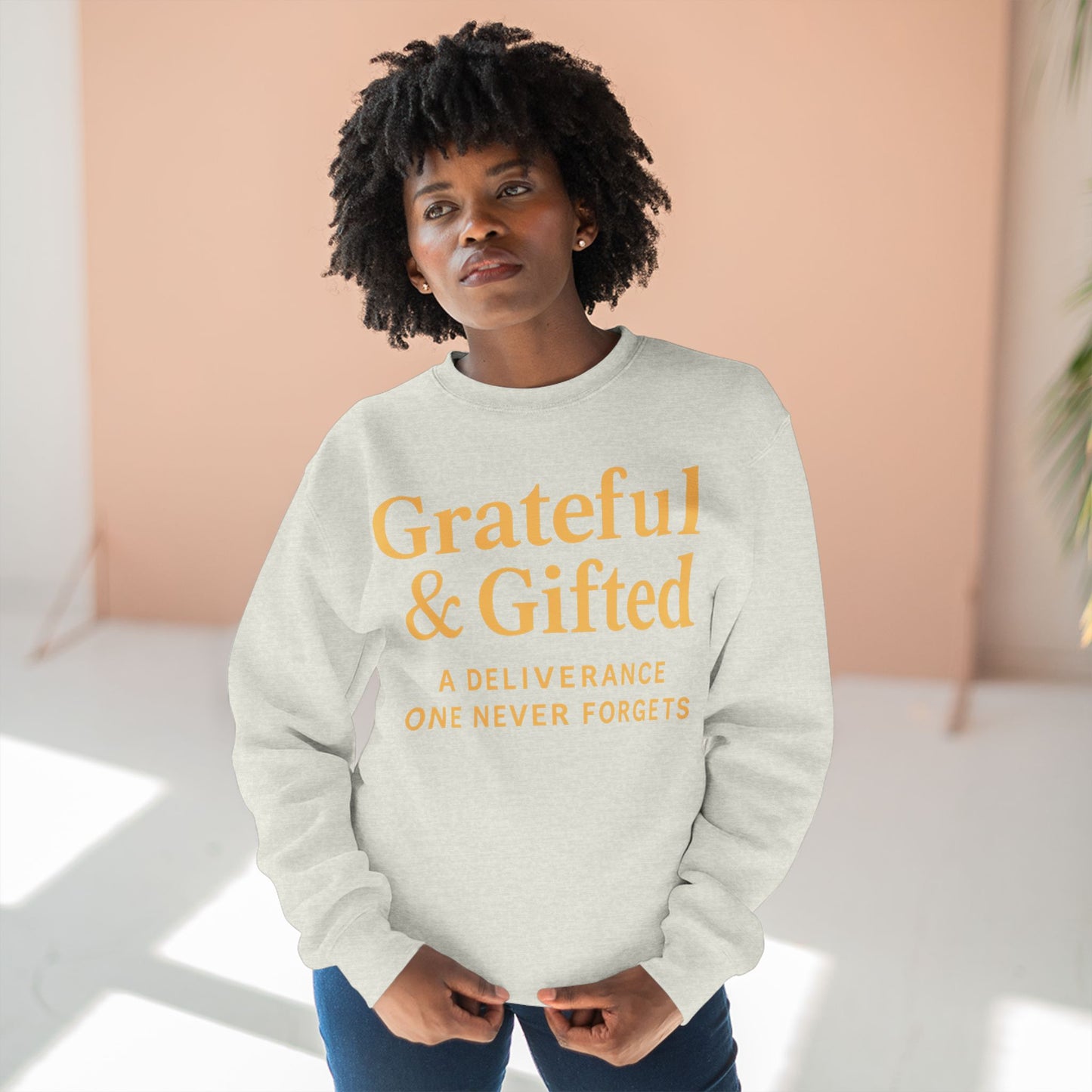 Grateful & Gifted Sweatshirt, Cozy Unisex Crewneck, Inspirational Gift, Everyday Comfort, Perfect for Birthdays, Holidays