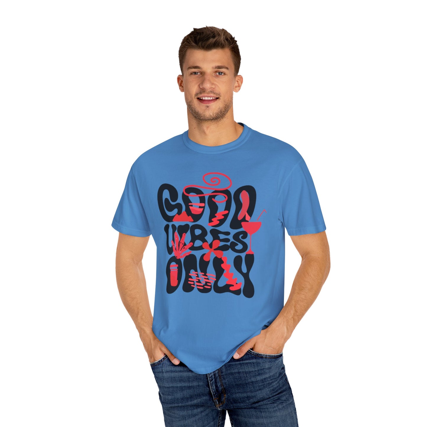 Cool Vibes Only Unisex Garment-Dyed T-Shirt - Casual Summer Fashion Statement