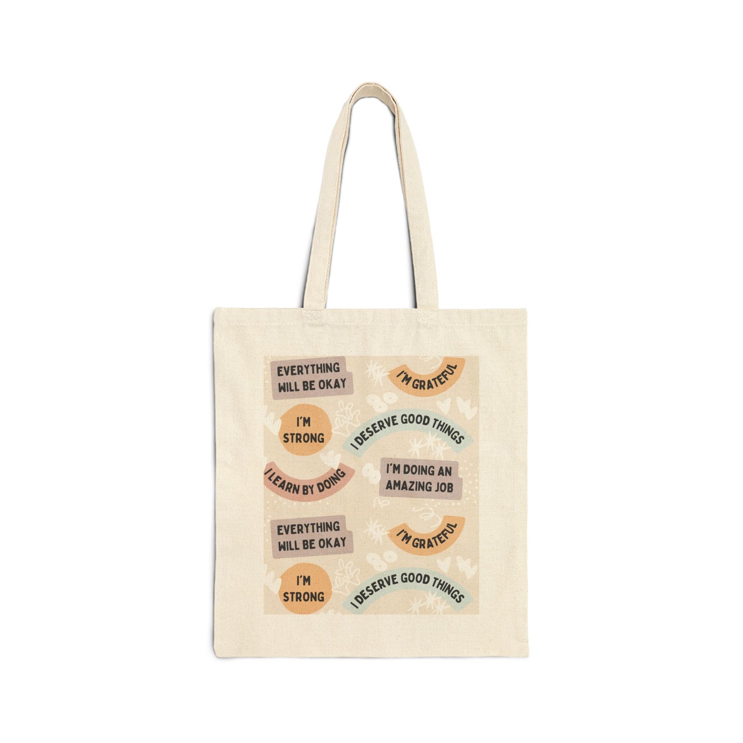 Inspirational Cotton Canvas Tote Bag for Daily Use, Motivational Gift, Reusable Shopping Bag, Affirmation Tote, Eco-Friendly Bag