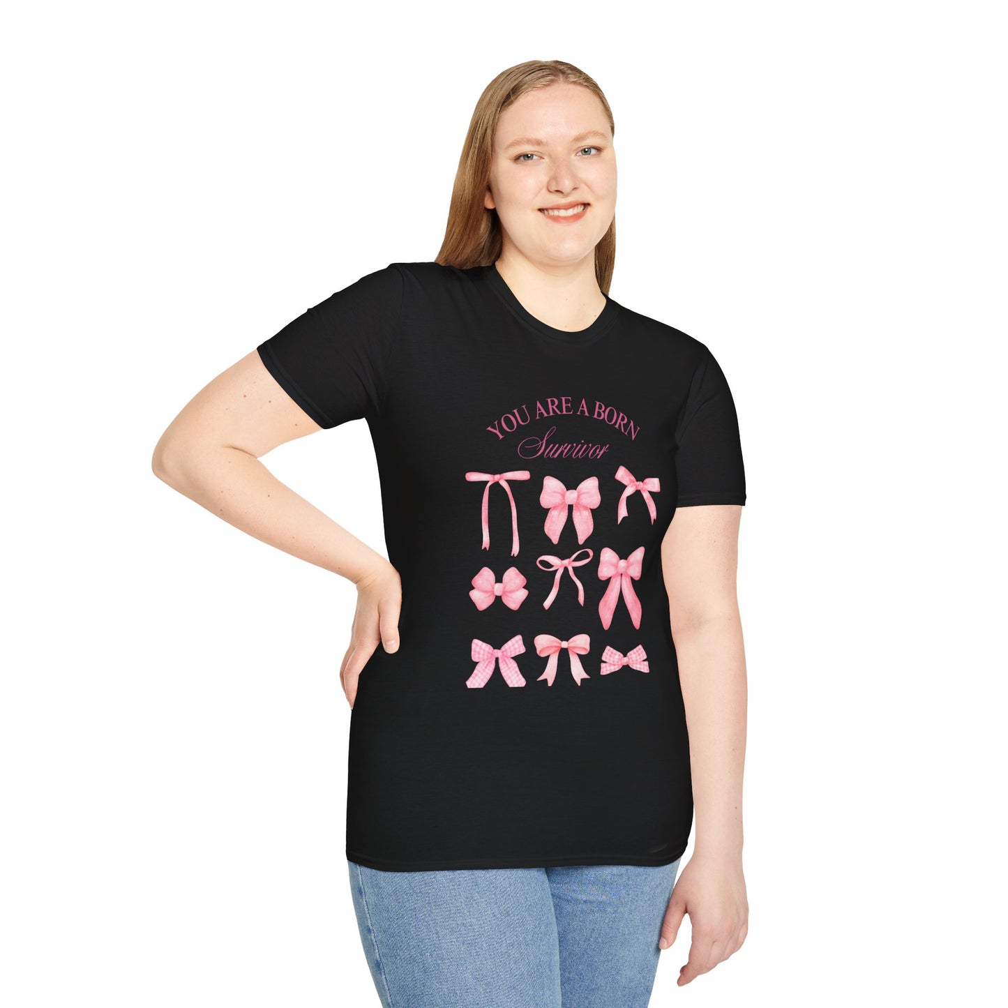 You Are a Born Survivor T-Shirt | Cancer Warrior Pink Ribbon Awareness Tee