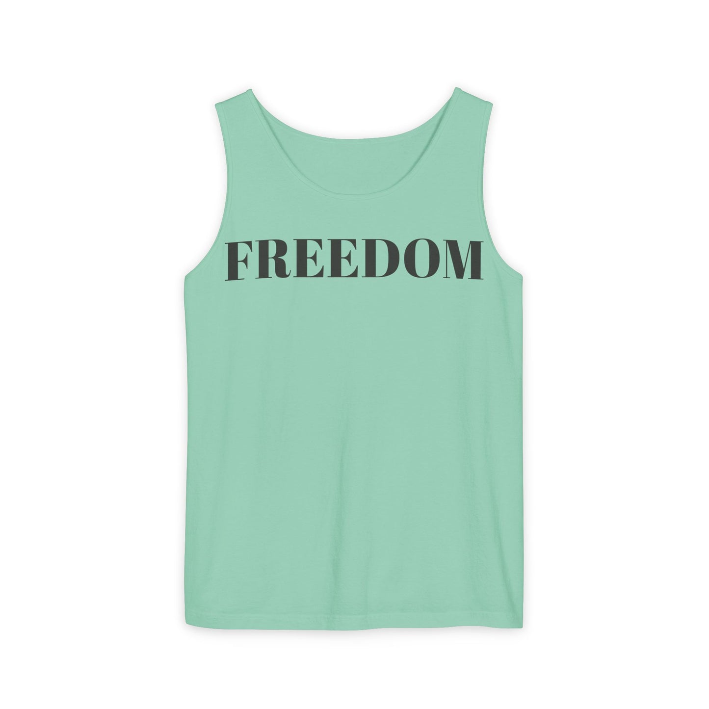 Freedom Unisex Garment-Dyed Tank Top - Comfortable Summer Wear, Casual Lounge, Outdoor Fitness, Inspirational Gift, Vacation Apparel