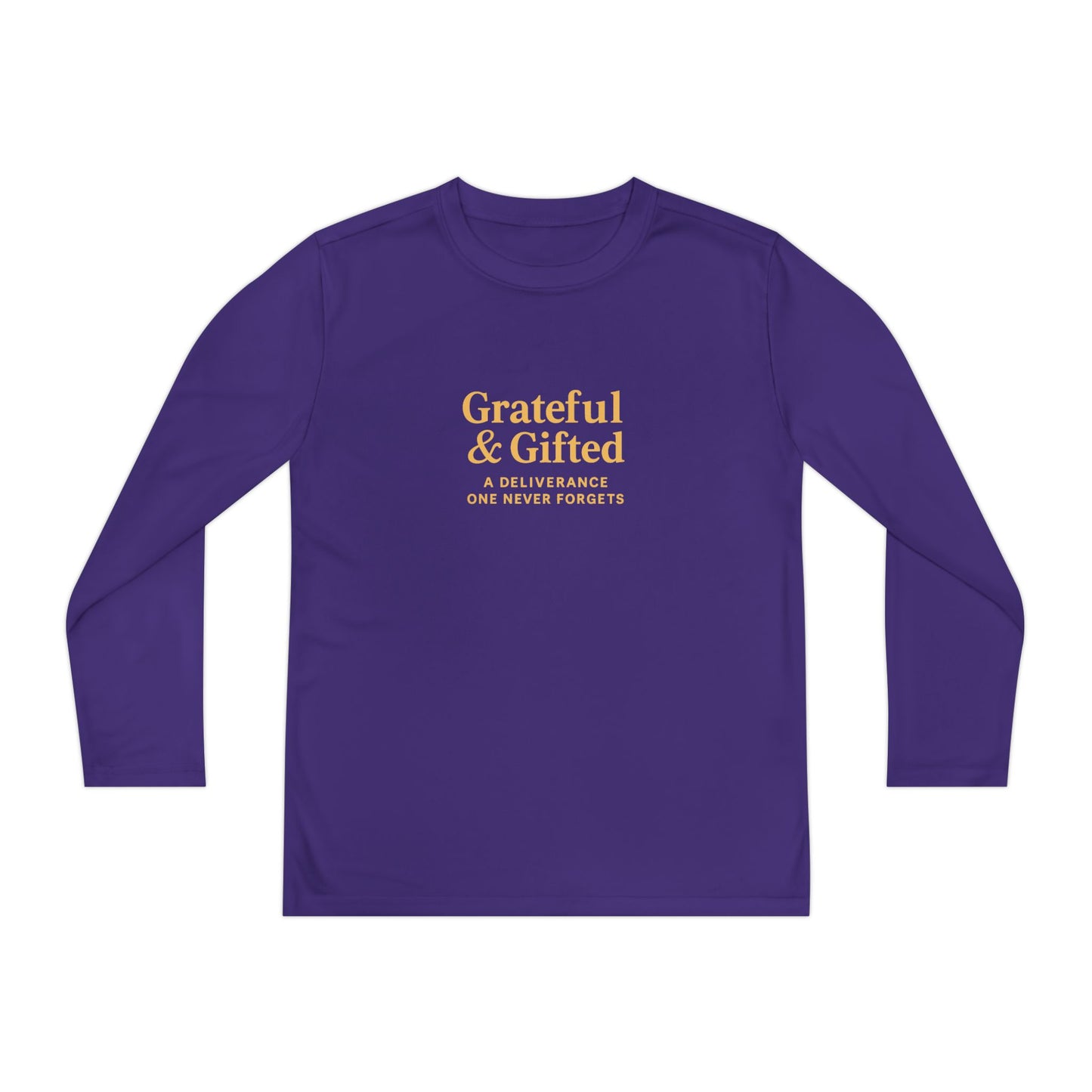 Grateful & Gifted Youth Long Sleeve Tee, Kids Motivational Shirt, Gift for Teens, Everyday Wear, Relaxed Fit T-Shirt