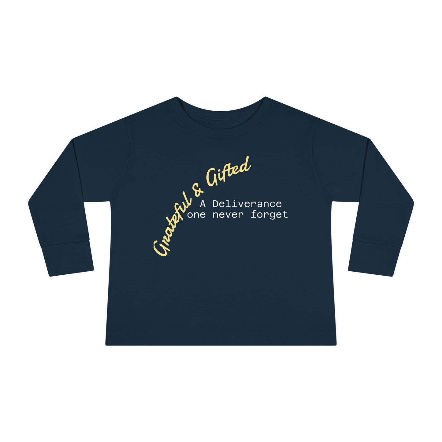 Gold-Printed Toddler Long Sleeve Tee | Perfect for Everyday Play, Birthdays, Holidays, and Family Photos