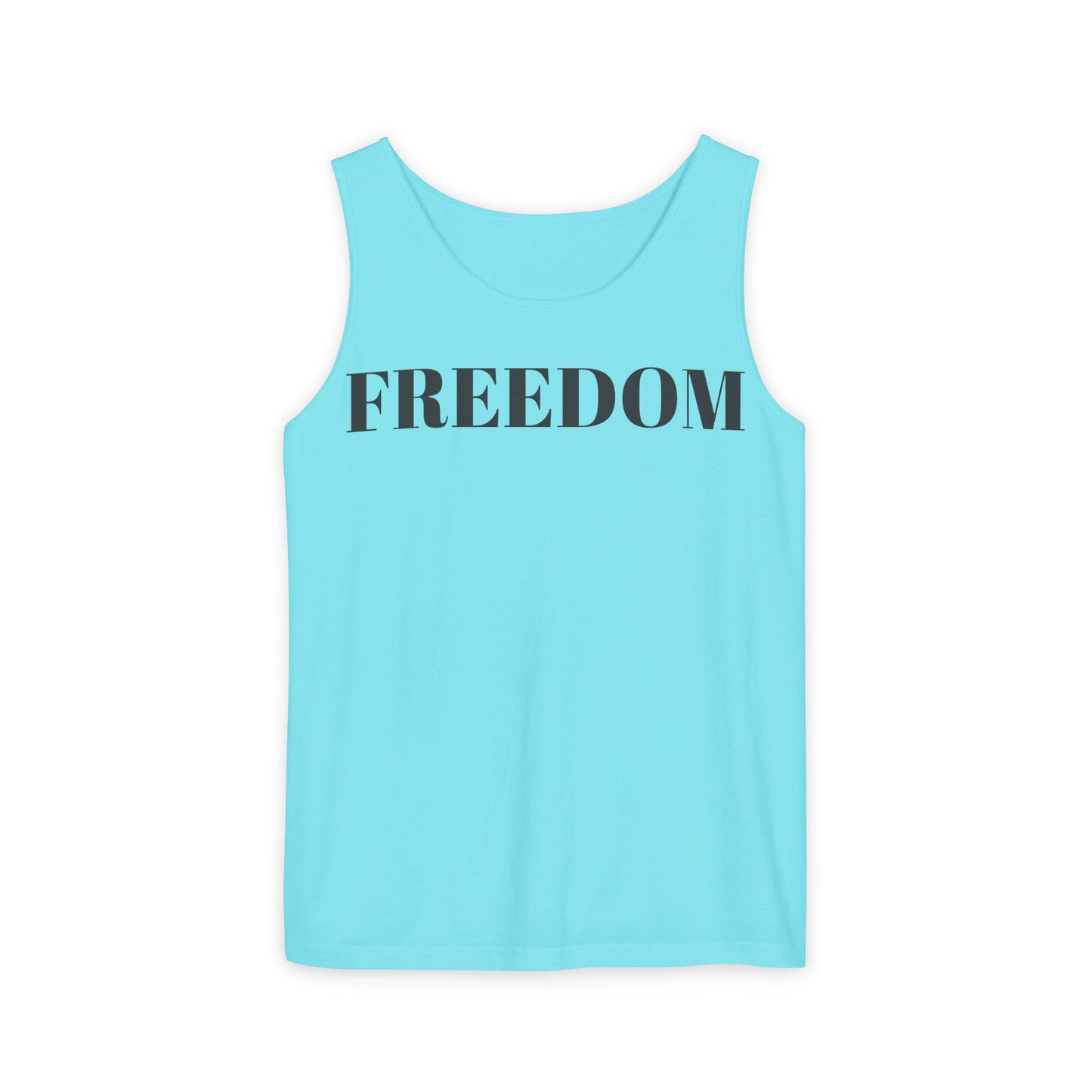 Freedom Unisex Garment-Dyed Tank Top - Comfortable Summer Wear, Casual Lounge, Outdoor Fitness, Inspirational Gift, Vacation Apparel