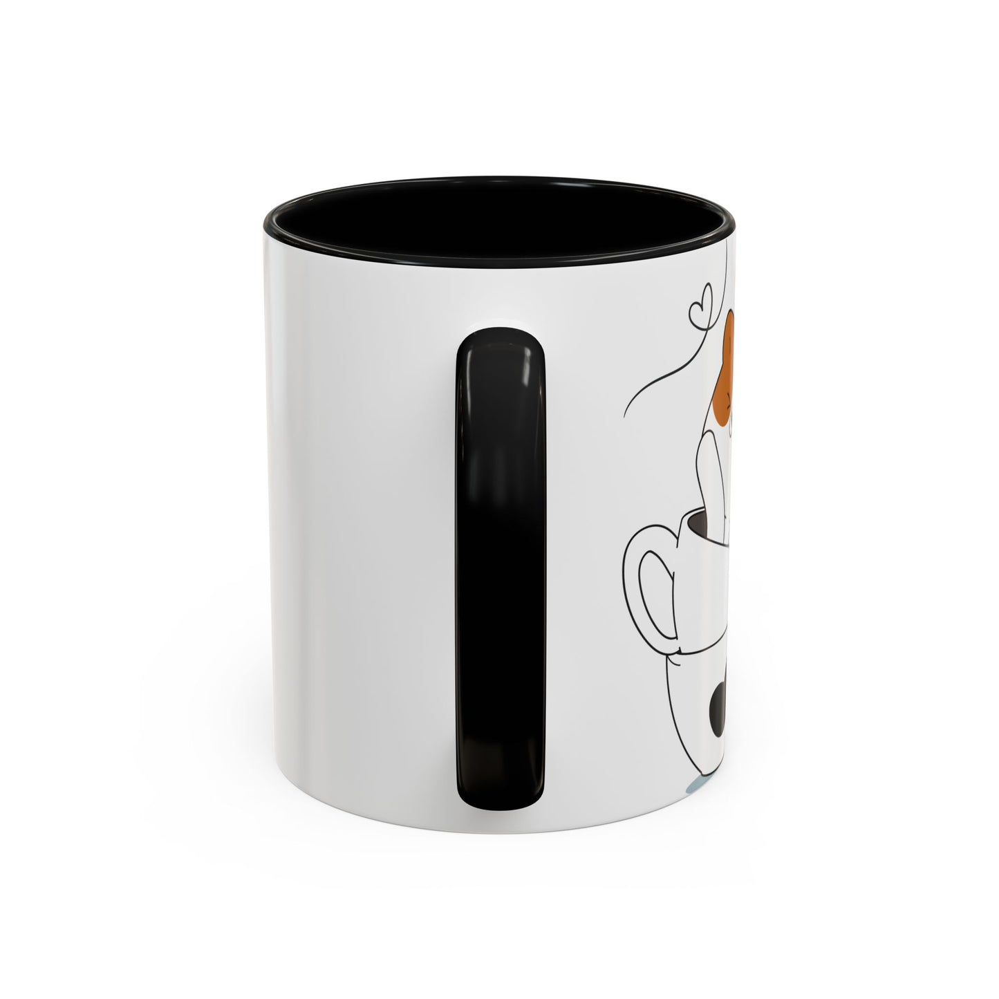 Whimsical Cat Lovers Coffee Mug | Cute Cat Decor, Gift for Pet Owners, Fun Design, Coffee Lover's Gift, Black Accent Mug