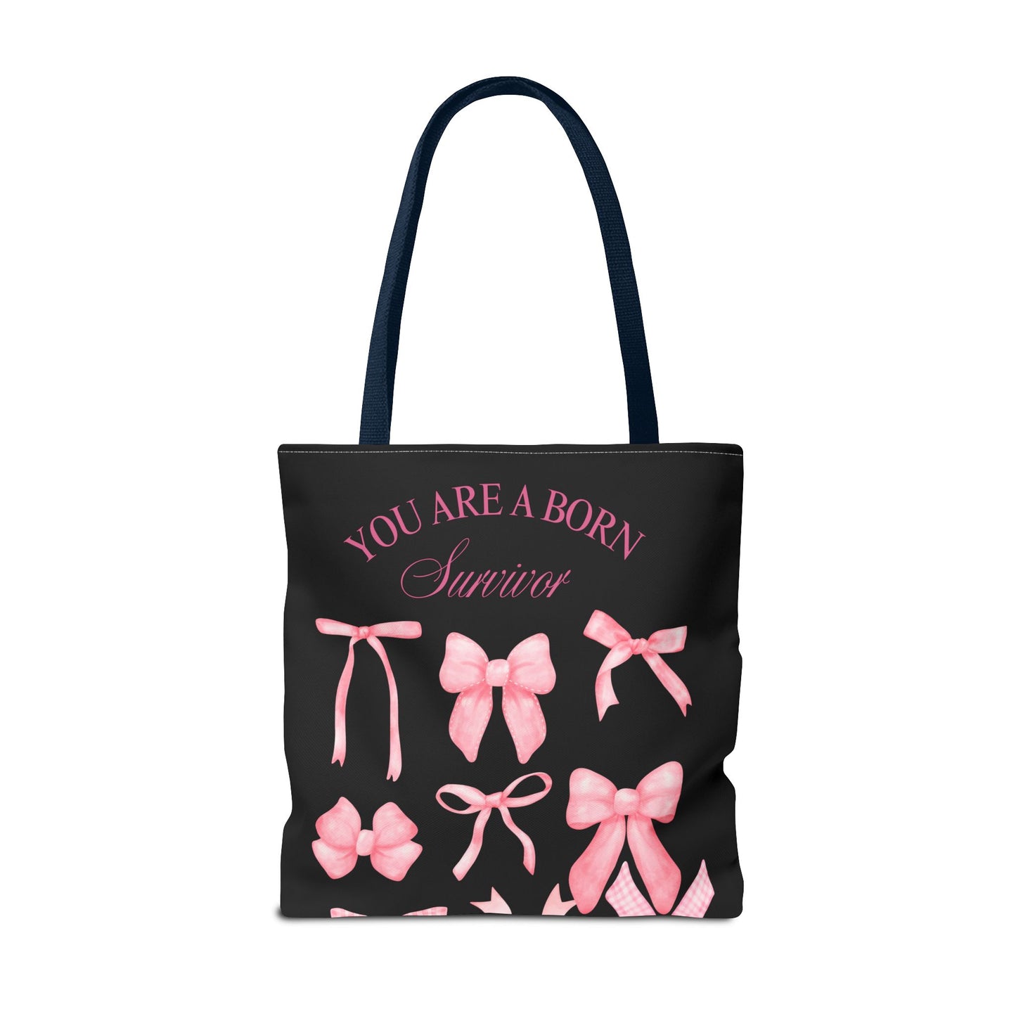 Empowering Pink Ribbon Tote Bag, Breast Cancer Awareness, Survivor Gift, Inspirational Bag, Bows & Ribbons Design, Supportive Gift
