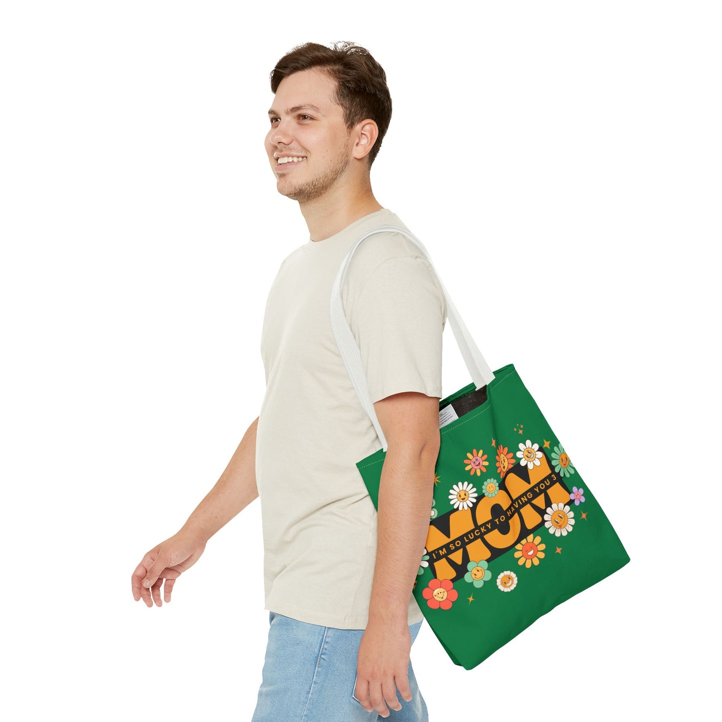 Charming Floral Mom Tote Bag, Mother's Day Gift, Eco-Friendly Shopping Bag, Flower Print Handbag, Cute Tote for Moms