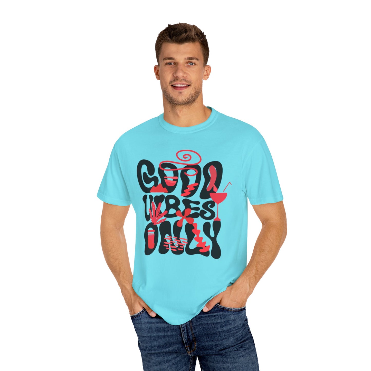 Cool Vibes Only Unisex Garment-Dyed T-Shirt - Casual Summer Fashion Statement