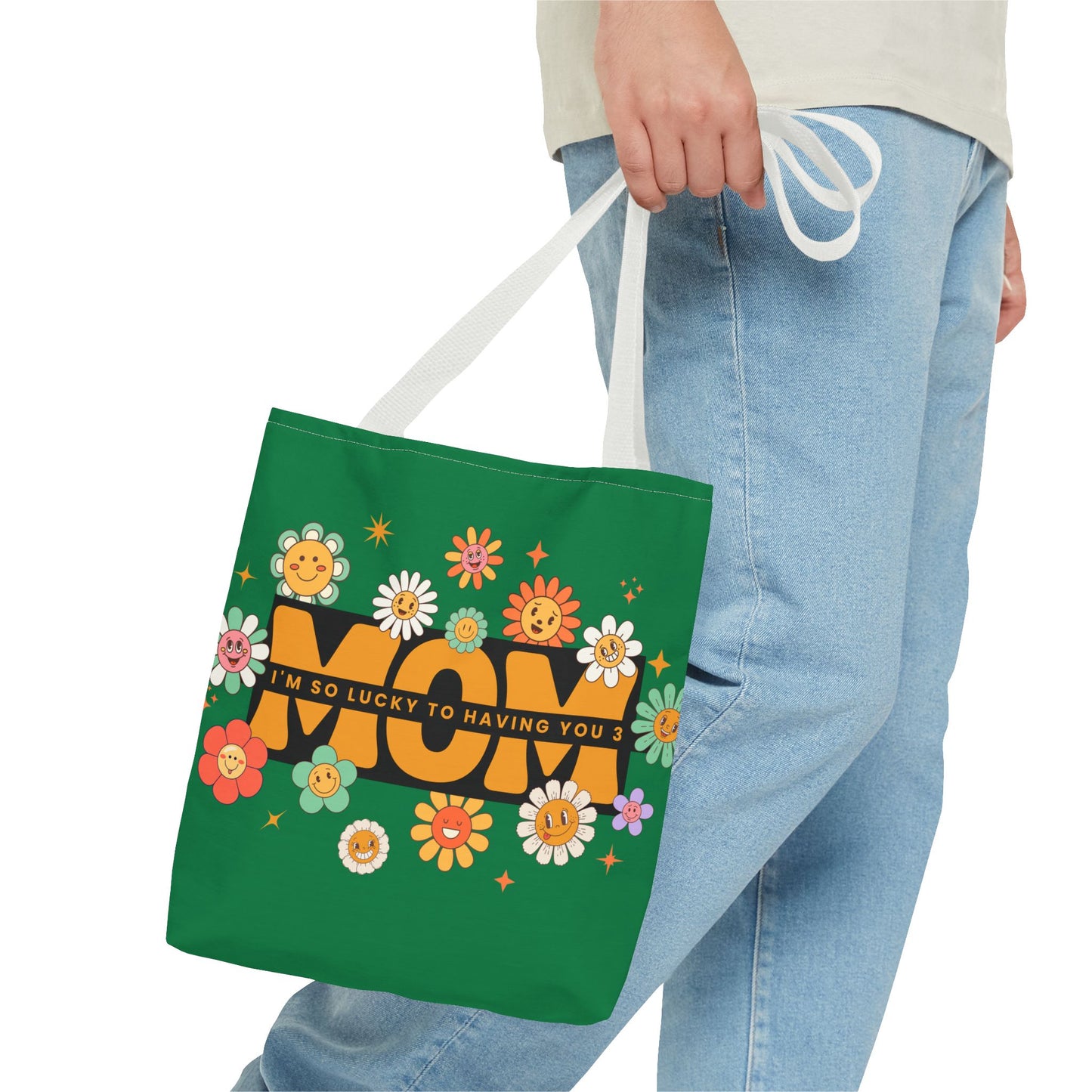 Charming Floral Mom Tote Bag, Mother's Day Gift, Eco-Friendly Shopping Bag, Flower Print Handbag, Cute Tote for Moms