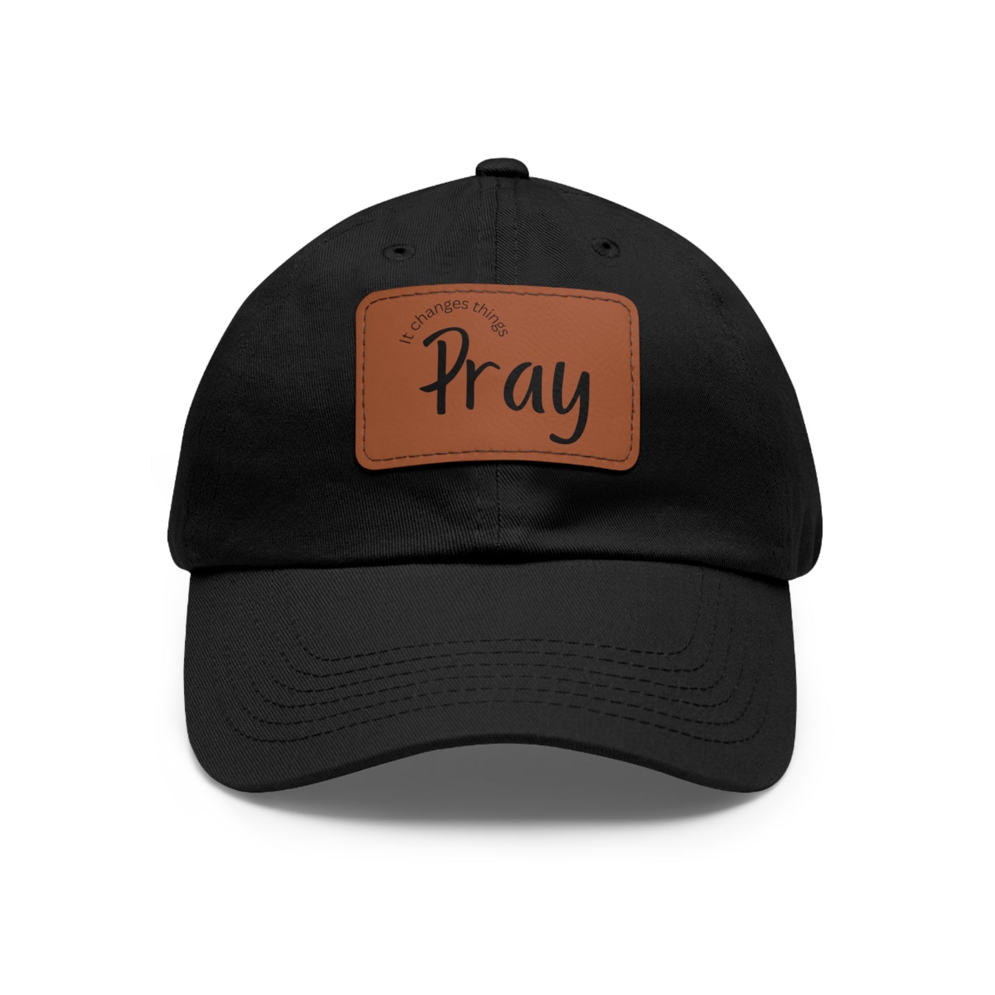 Pray Dad Hat | Leather Patch Cap, Comfortable Sun Protection, Gift for Dads, Christian Apparel, Everyday Style