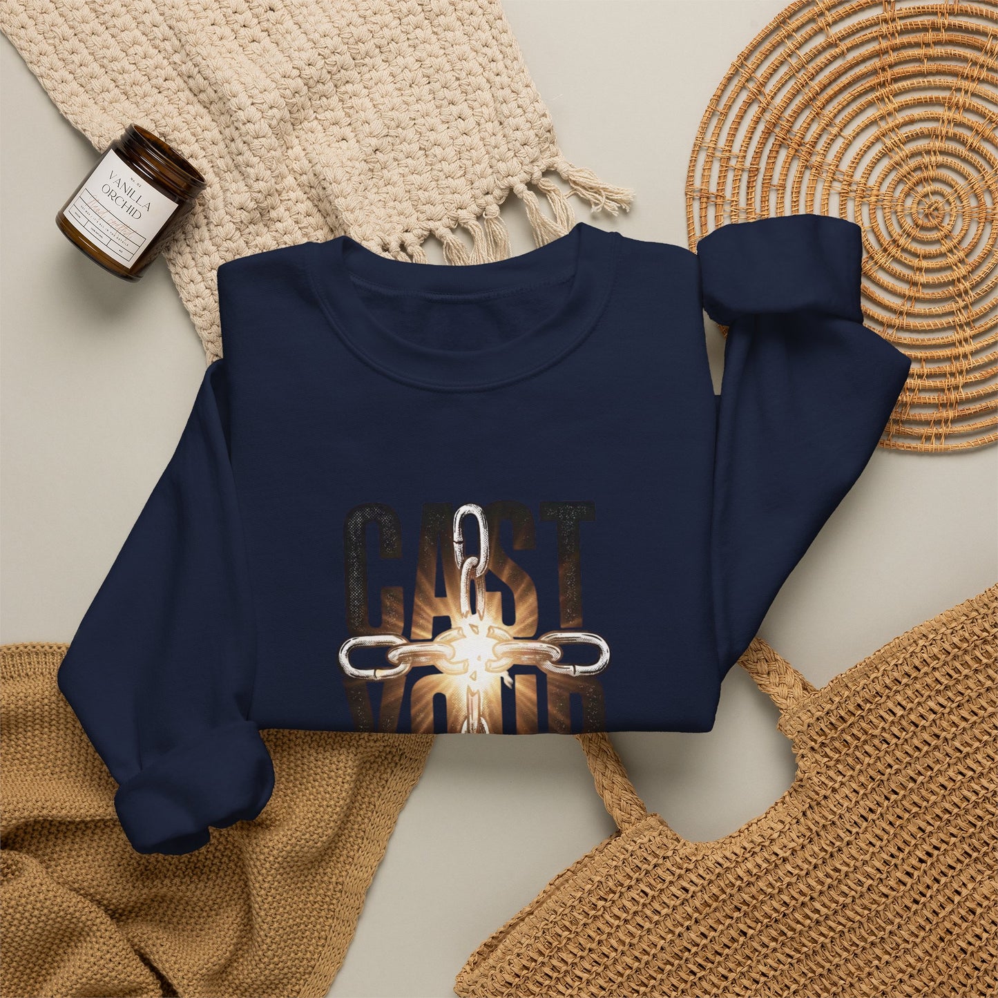 Cast Your Cares Crewneck Sweatshirt | Christian Streetwear, Scripture Graphic