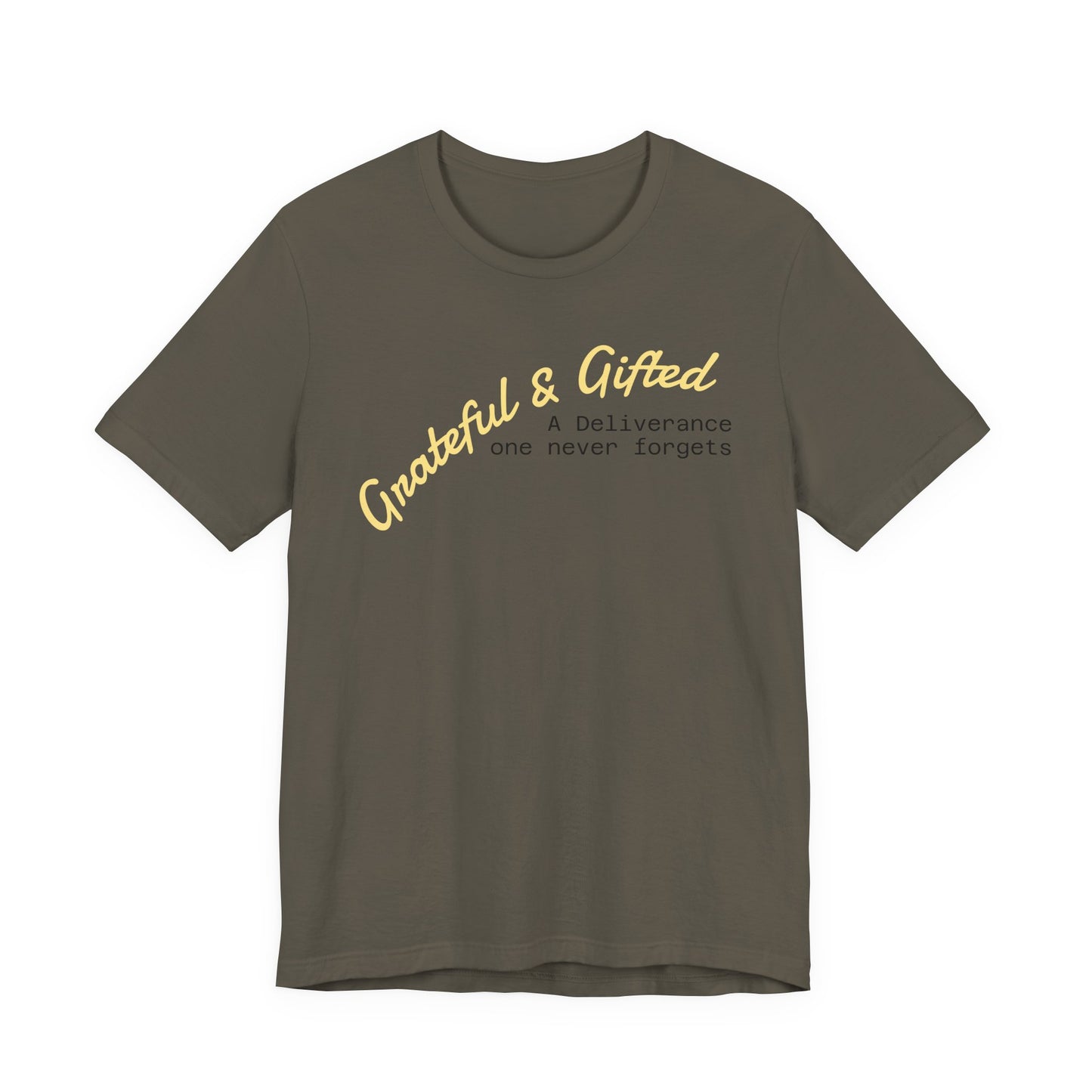 Grateful & Gifted Tee - Unisex Jersey Short Sleeve T-Shirt, Inspirational Gift, Casual Wear, Celebration Shirt, Everyday Comfort
