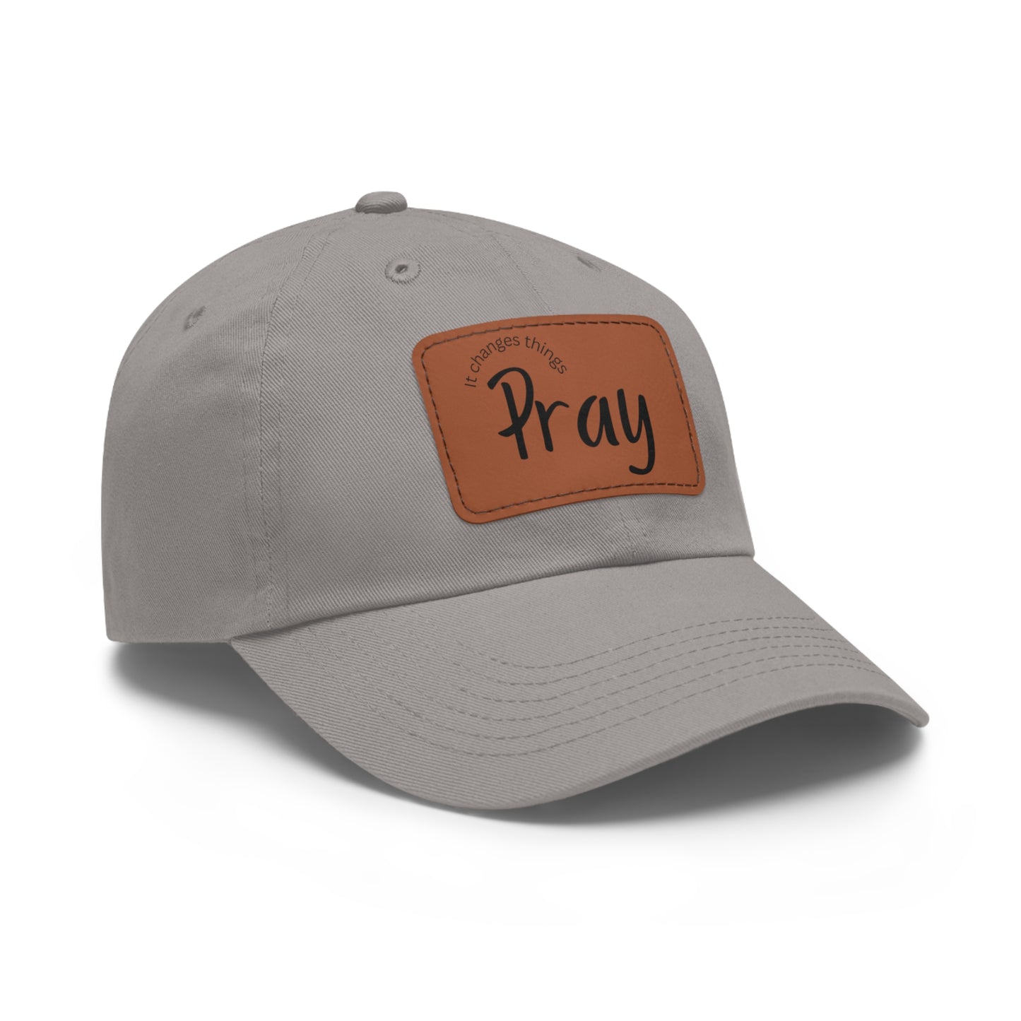 Pray Dad Hat | Leather Patch Cap, Comfortable Sun Protection, Gift for Dads, Christian Apparel, Everyday Style