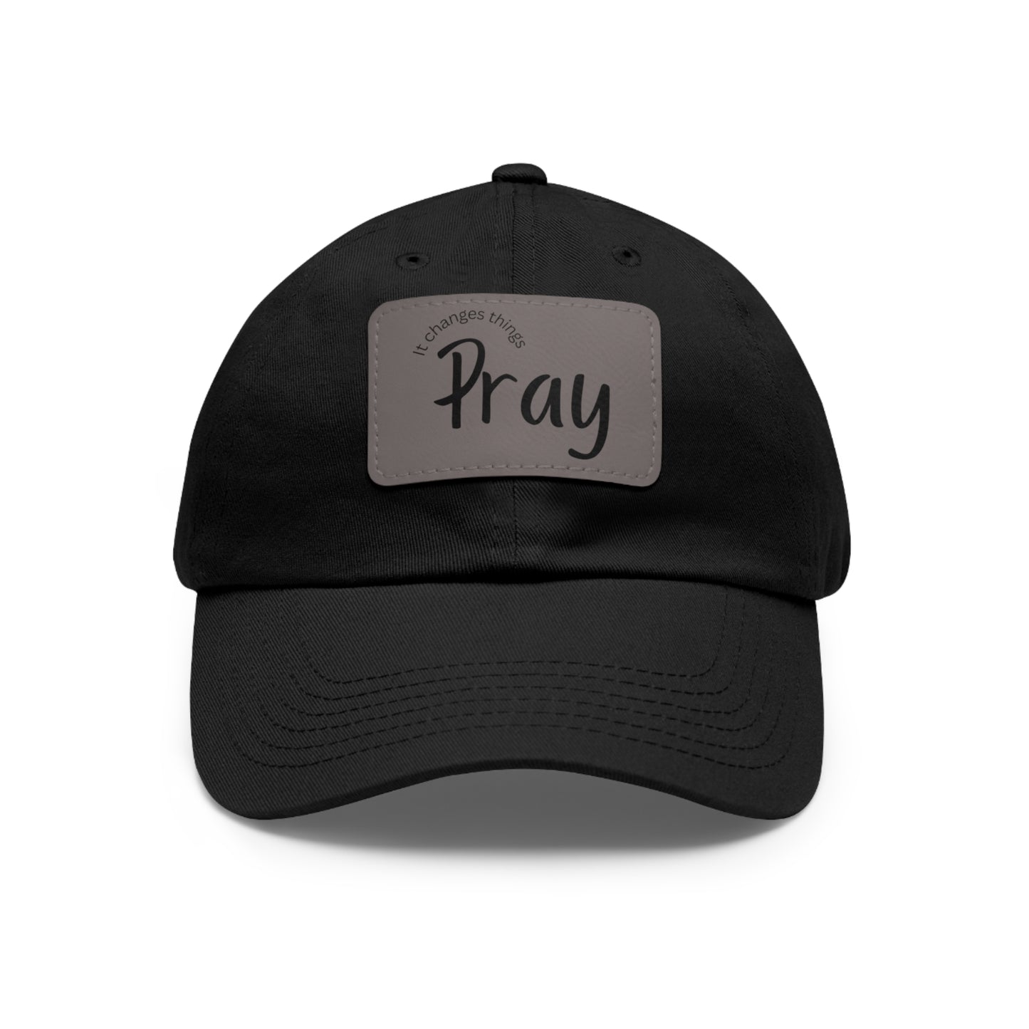 Pray Dad Hat | Leather Patch Cap, Comfortable Sun Protection, Gift for Dads, Christian Apparel, Everyday Style