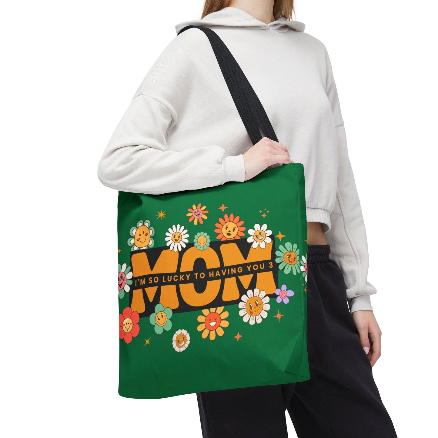 Charming Floral Mom Tote Bag, Mother's Day Gift, Eco-Friendly Shopping Bag, Flower Print Handbag, Cute Tote for Moms