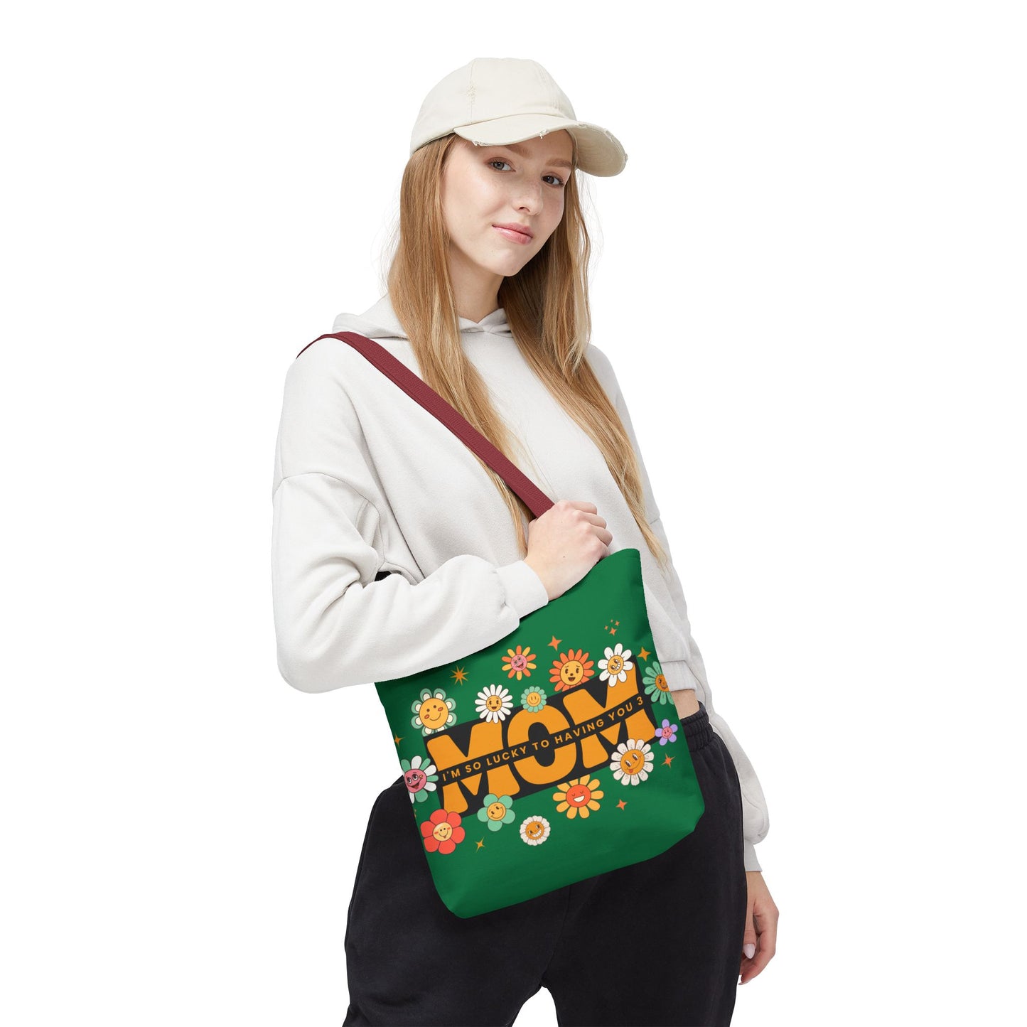 Charming Floral Mom Tote Bag, Mother's Day Gift, Eco-Friendly Shopping Bag, Flower Print Handbag, Cute Tote for Moms