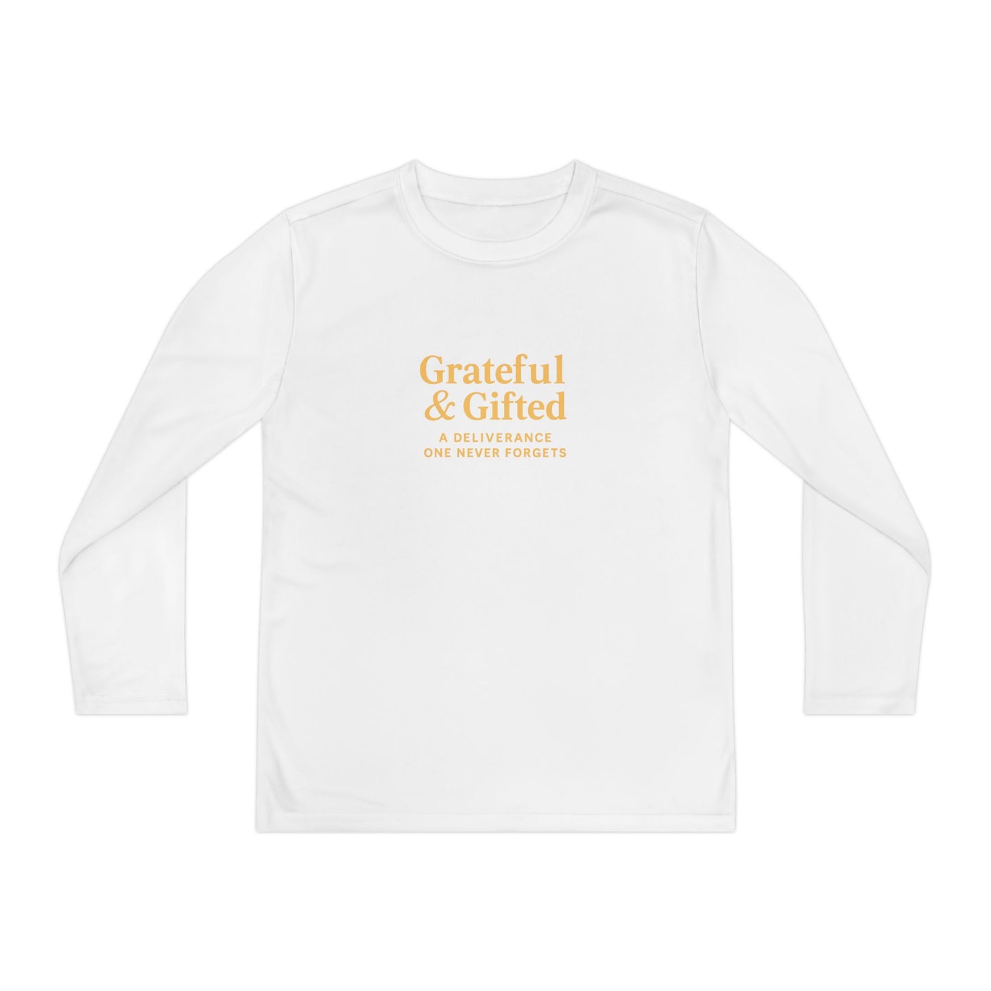 Grateful & Gifted Youth Long Sleeve Tee, Kids Motivational Shirt, Gift for Teens, Everyday Wear, Relaxed Fit T-Shirt