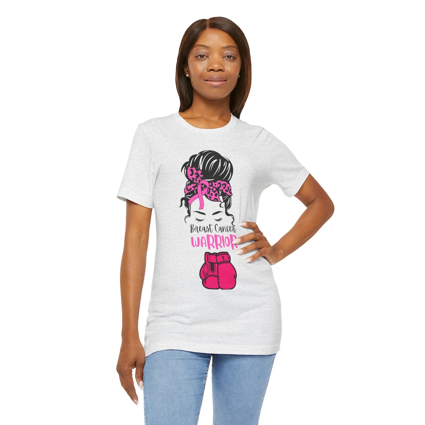 Breast Cancer Warrior Tee - Unisex Jersey Short Sleeve Shirt, Awareness Apparel, Support Gift, Motivational T-Shirt, Pink Ribbon Outfit