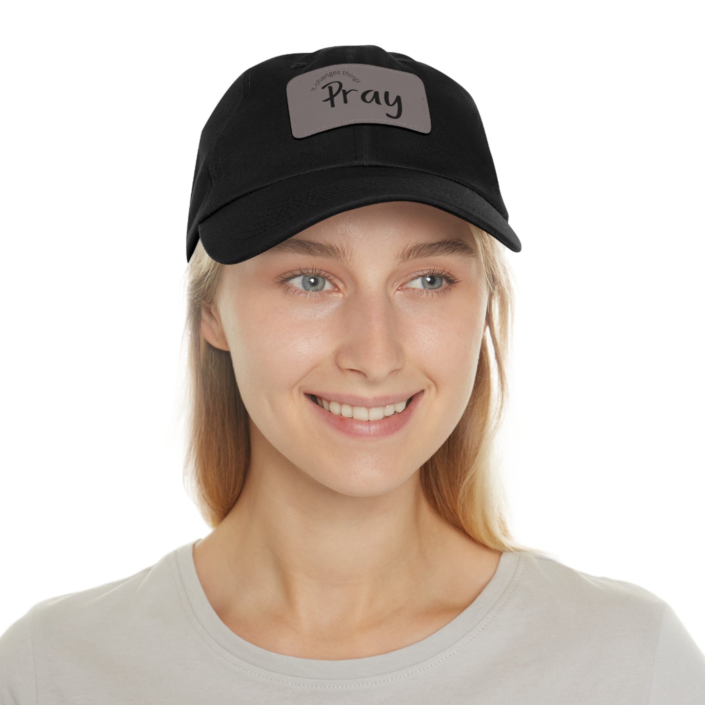 Pray Dad Hat | Leather Patch Cap, Comfortable Sun Protection, Gift for Dads, Christian Apparel, Everyday Style