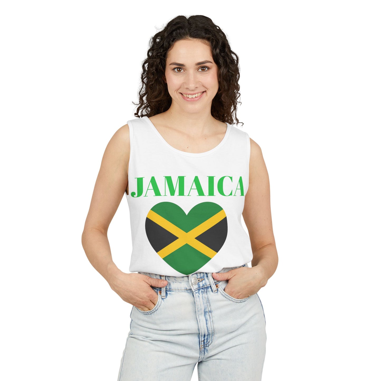 Jamaica Heart Unisex Tank Top, Casual Summer Shirt, Travel Souvenir, Beach Wear, Festival Apparel, Gift for Him or Her