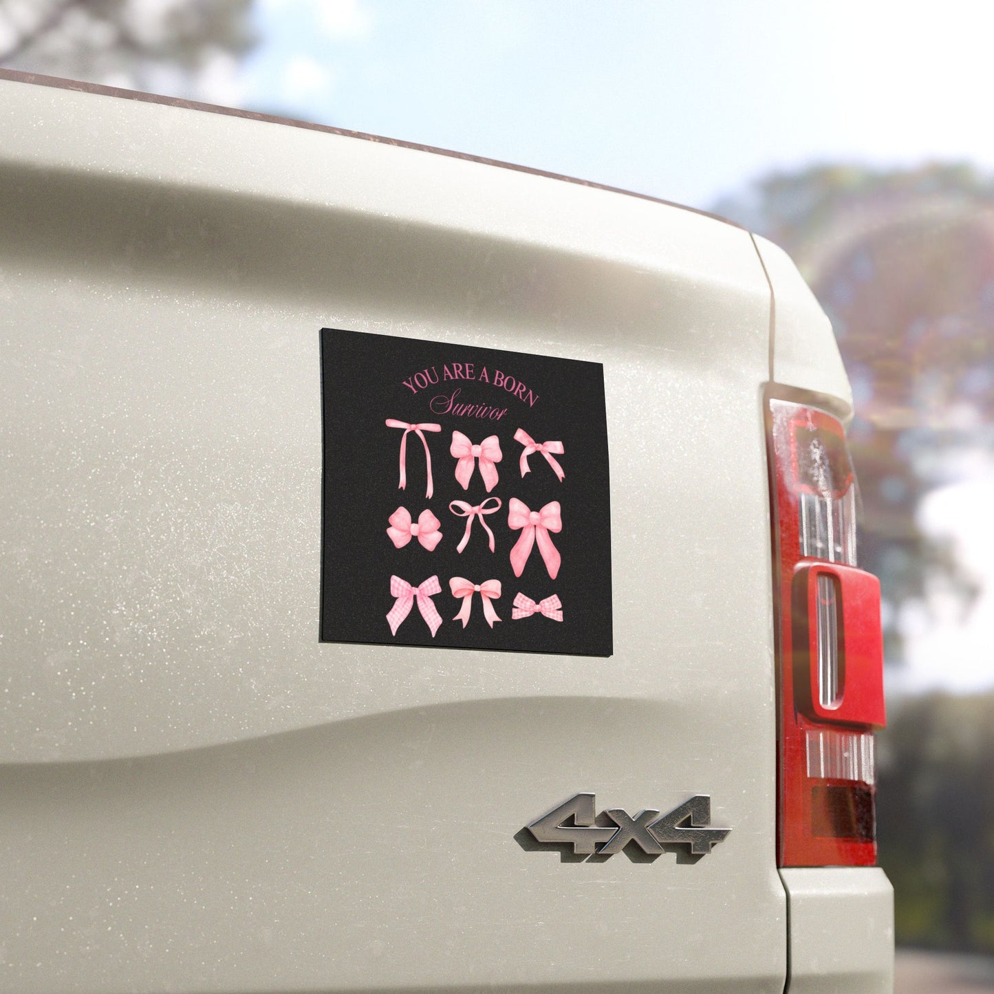 Pink Ribbon Survivor Car Magnets | Breast Cancer Awareness, Supportive Gifts, Women's Empowerment, Inspirational Décor, Car Accessories