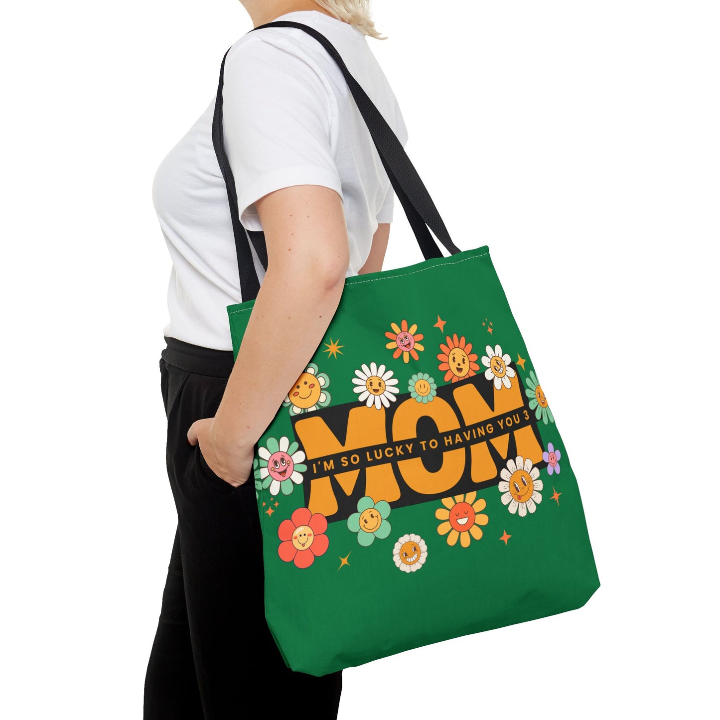 Charming Floral Mom Tote Bag, Mother's Day Gift, Eco-Friendly Shopping Bag, Flower Print Handbag, Cute Tote for Moms