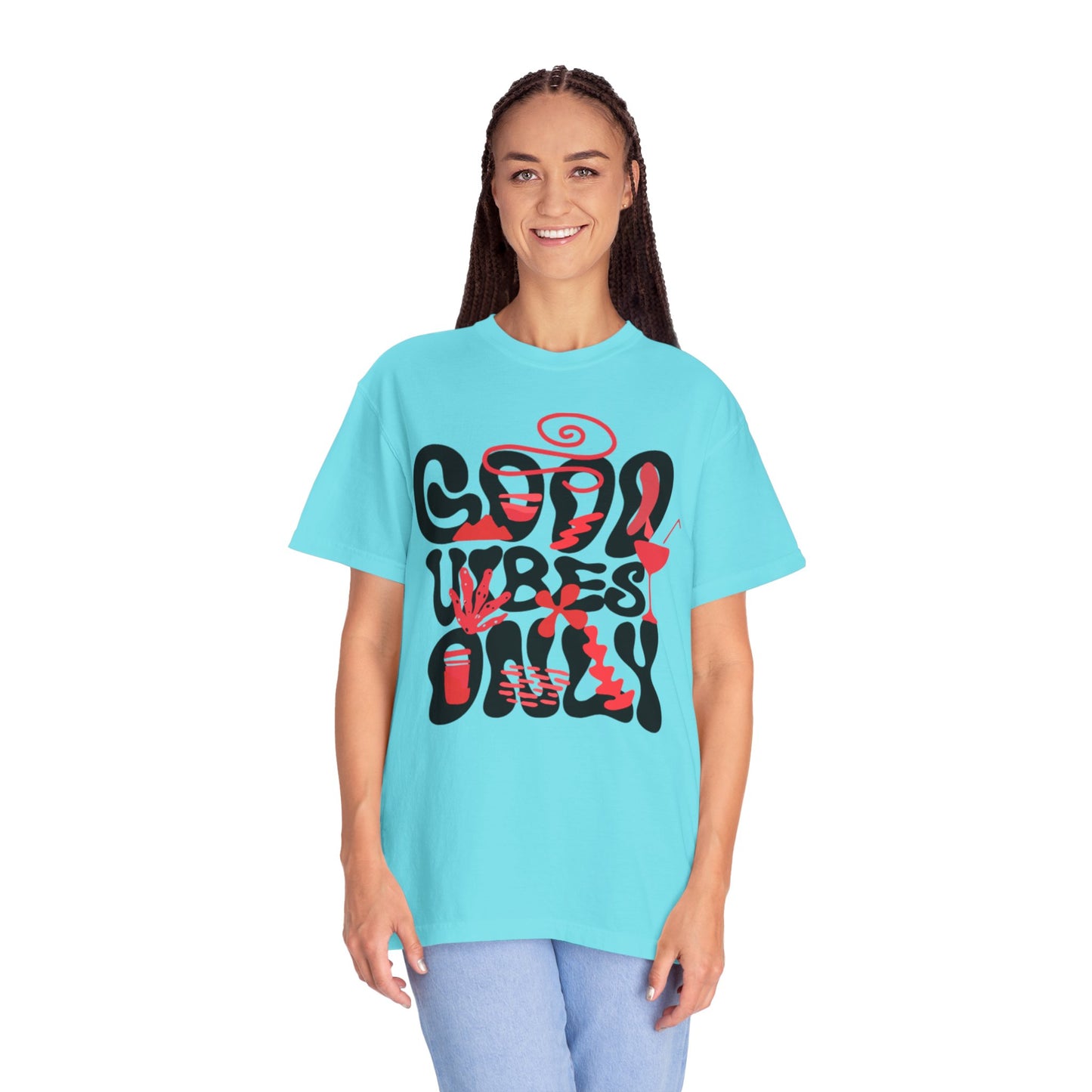 Cool Vibes Only Unisex Garment-Dyed T-Shirt - Casual Summer Fashion Statement