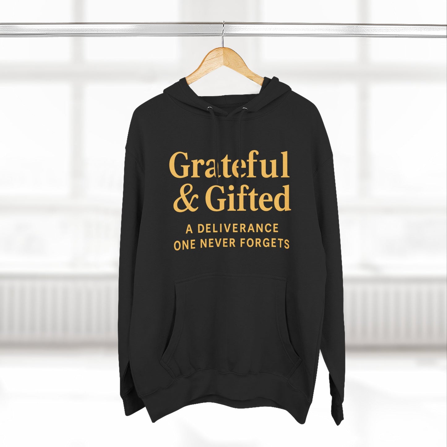 Grateful & Gifted Fleece Hoodie, Cozy Sweatshirt, Inspirational Hoodie, Perfect Gift for Holidays, Comfortable Casual Wear