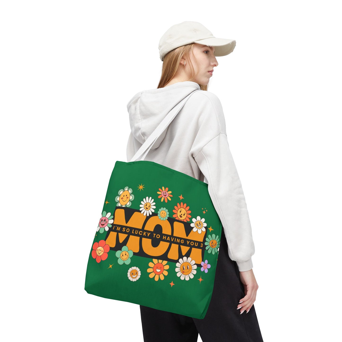 Charming Floral Mom Tote Bag, Mother's Day Gift, Eco-Friendly Shopping Bag, Flower Print Handbag, Cute Tote for Moms