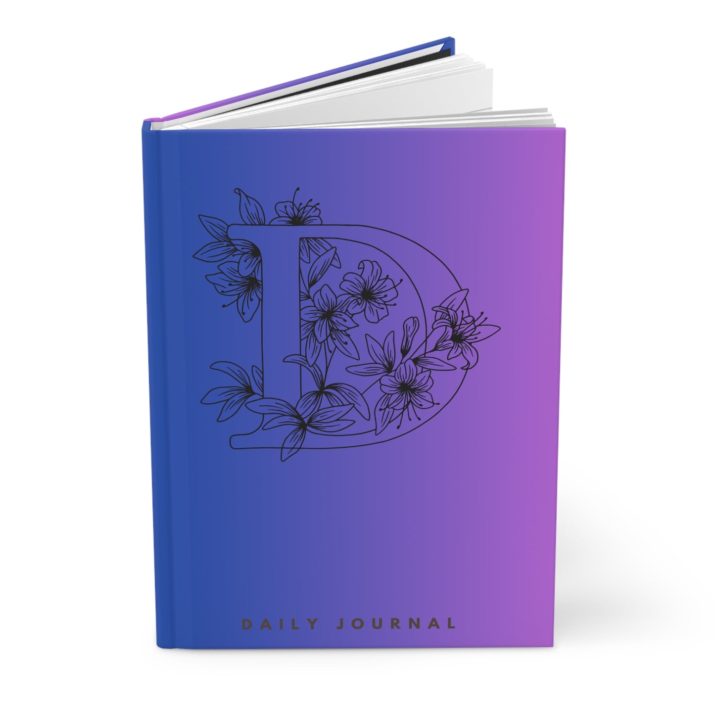 Personalized Floral Initial Journal, Daily Planner, Gratitude Notebook, Gift for Writers, Students, or Graduates