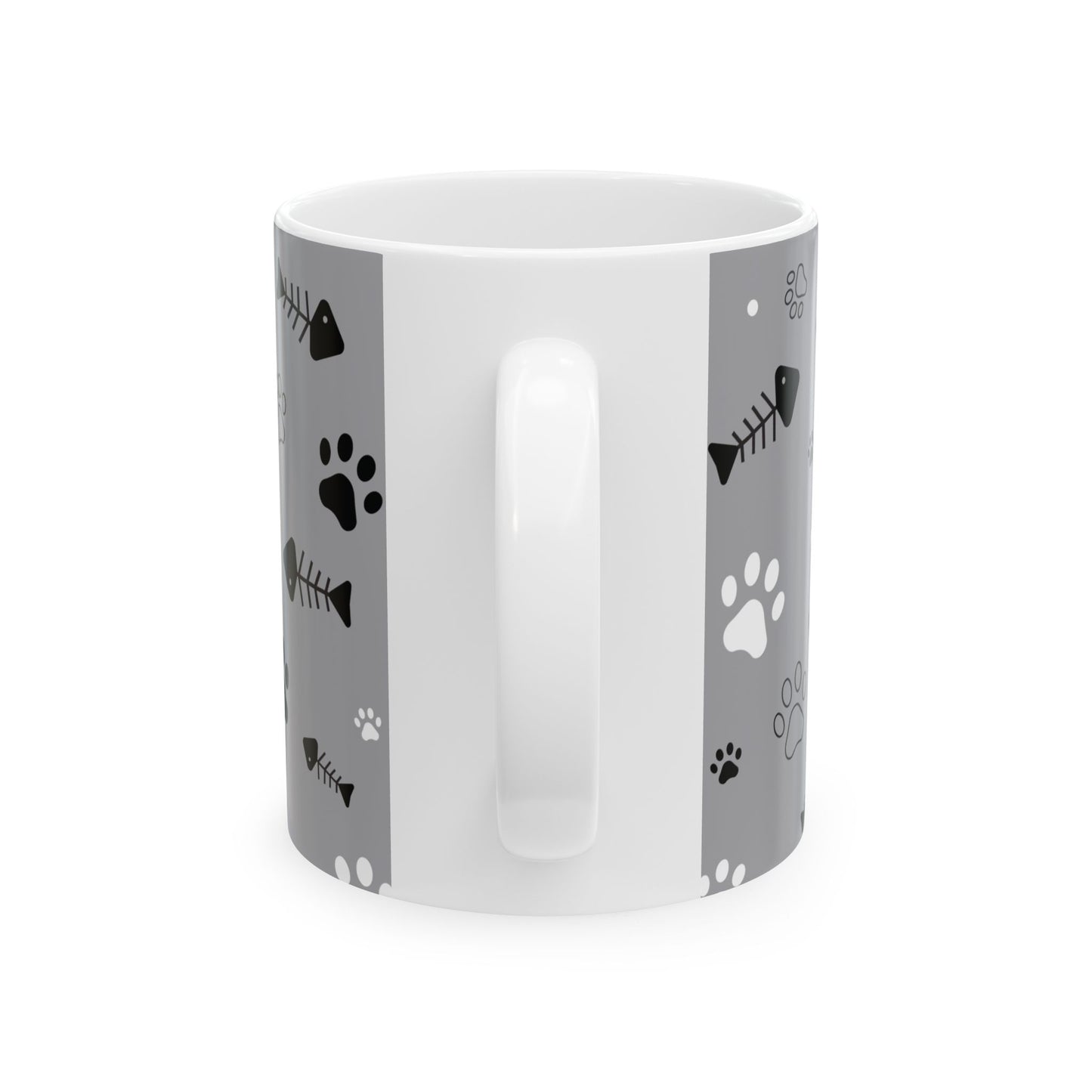 Fish Bone Ceramic Mug, (11oz, 15oz), Fish Bone Coffee Mug,