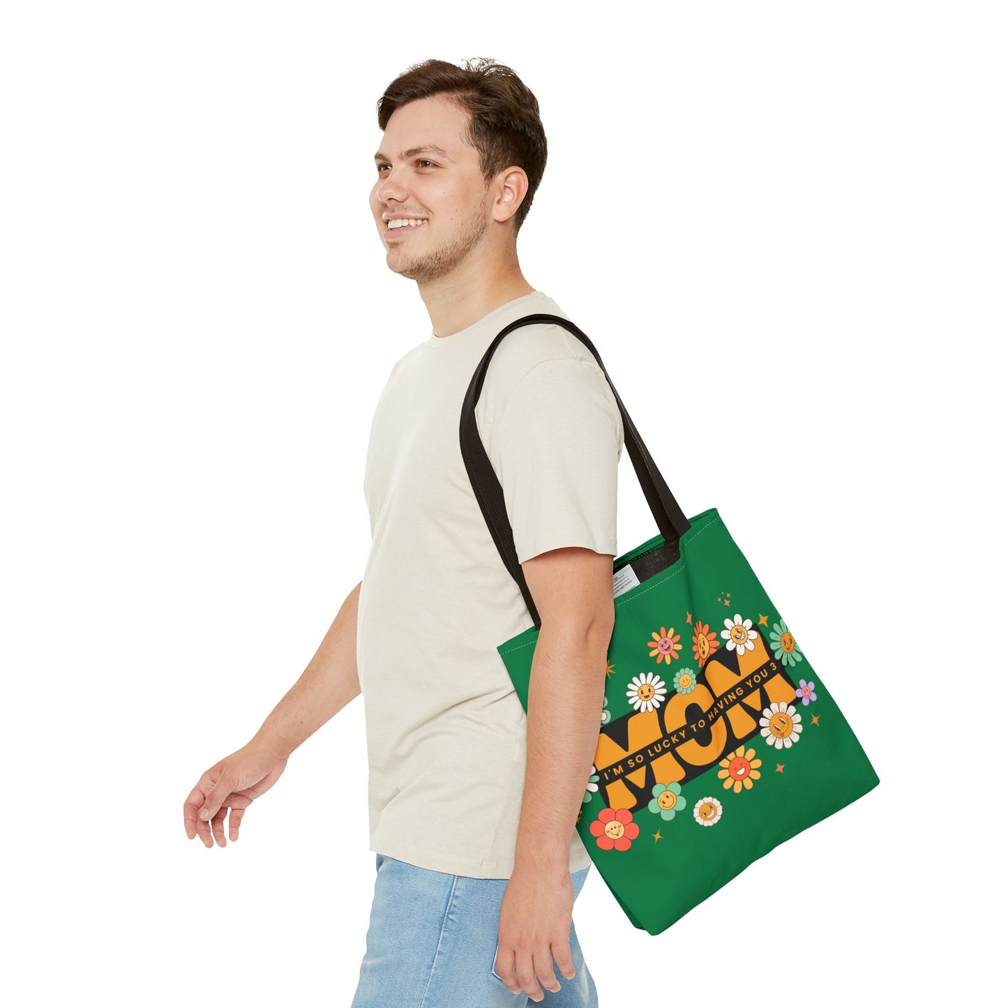 Charming Floral Mom Tote Bag, Mother's Day Gift, Eco-Friendly Shopping Bag, Flower Print Handbag, Cute Tote for Moms