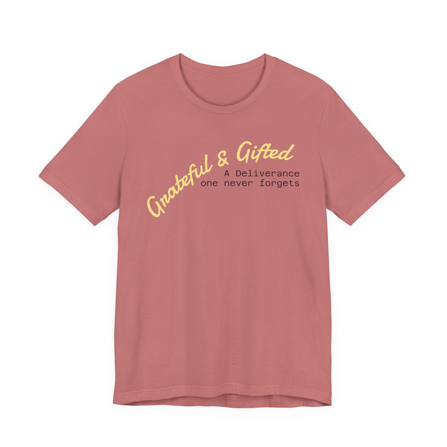 Grateful & Gifted Tee - Unisex Jersey Short Sleeve T-Shirt, Inspirational Gift, Casual Wear, Celebration Shirt, Everyday Comfort