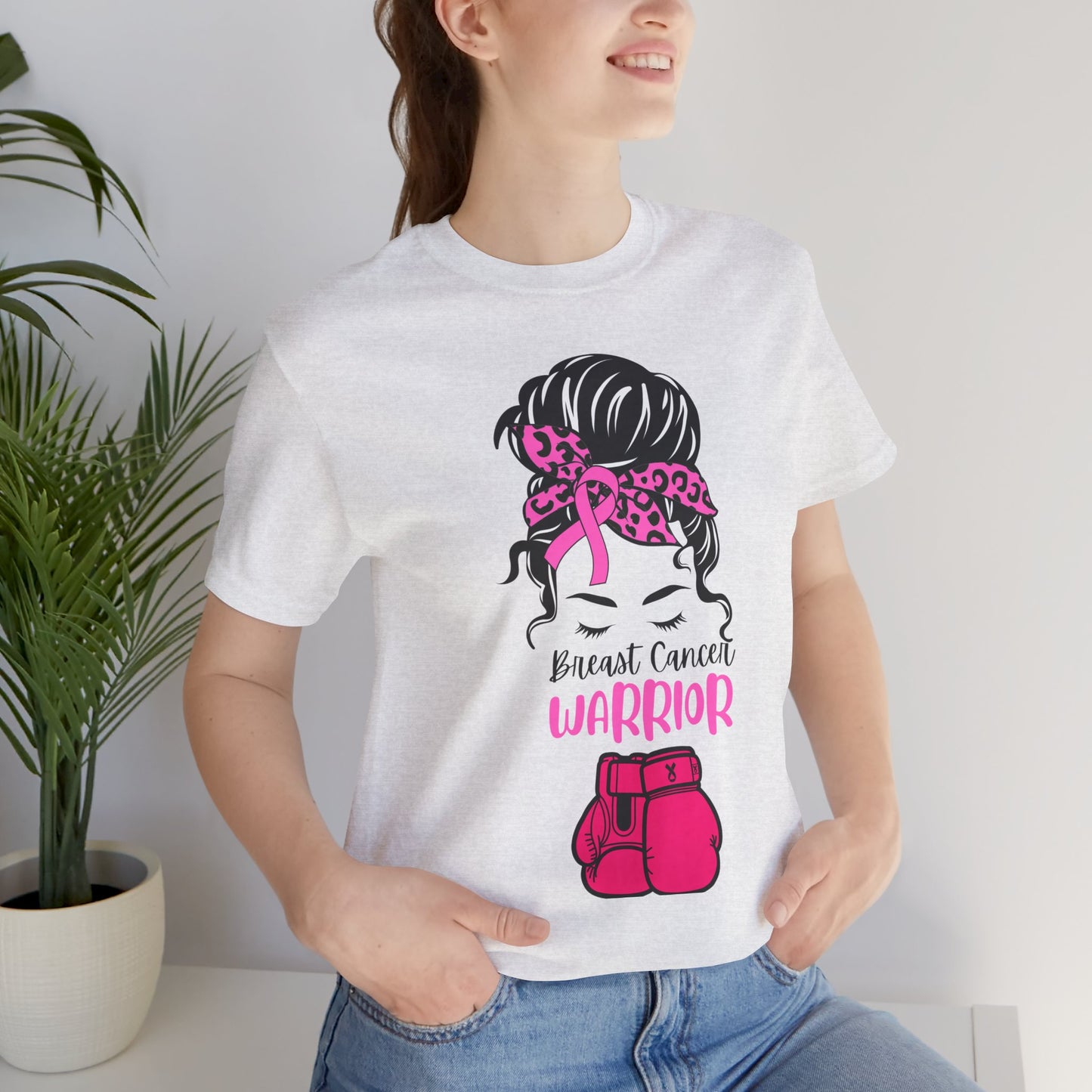 Breast Cancer Warrior Tee - Unisex Jersey Short Sleeve Shirt, Awareness Apparel, Support Gift, Motivational T-Shirt, Pink Ribbon Outfit