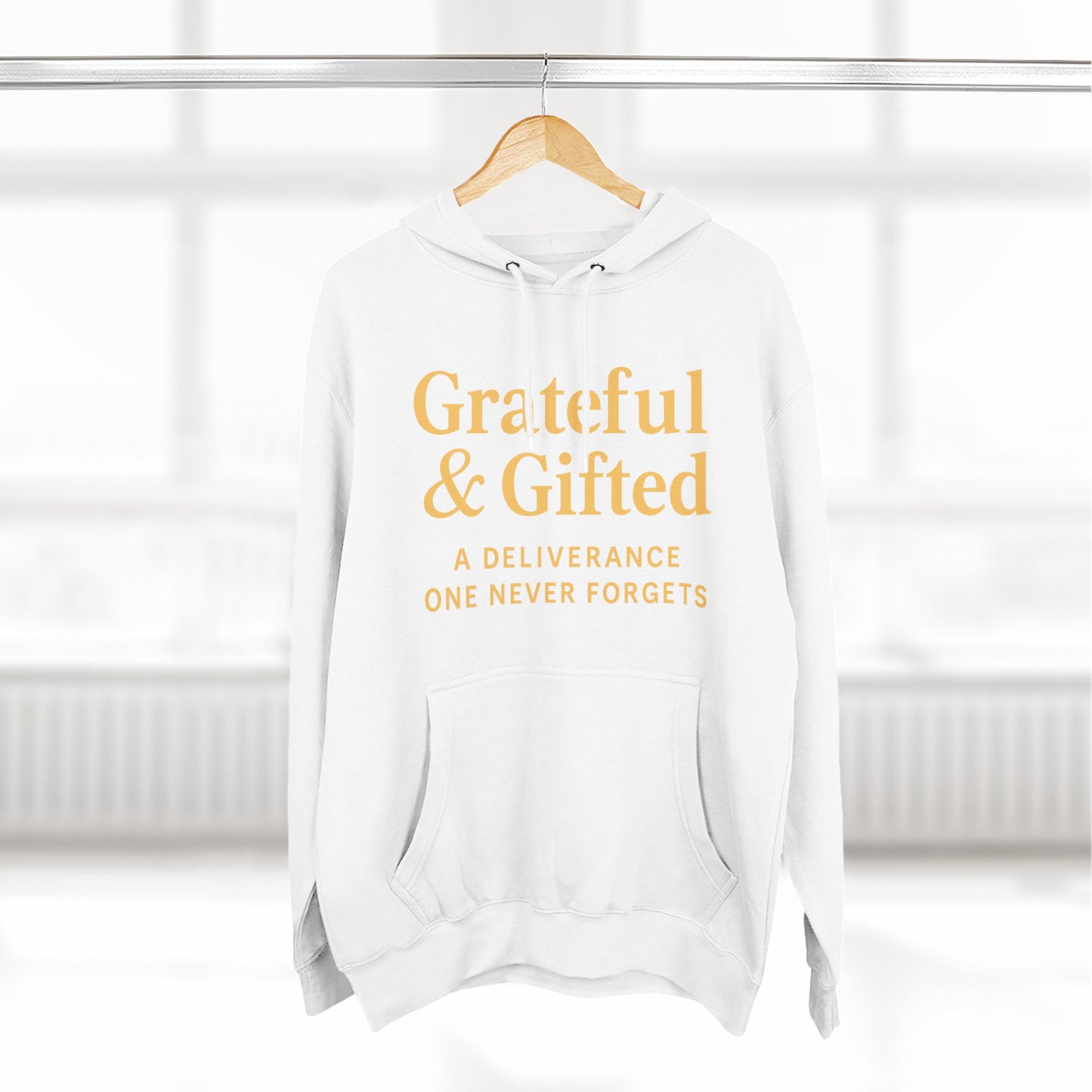 Grateful & Gifted Fleece Hoodie, Cozy Sweatshirt, Inspirational Hoodie, Perfect Gift for Holidays, Comfortable Casual Wear