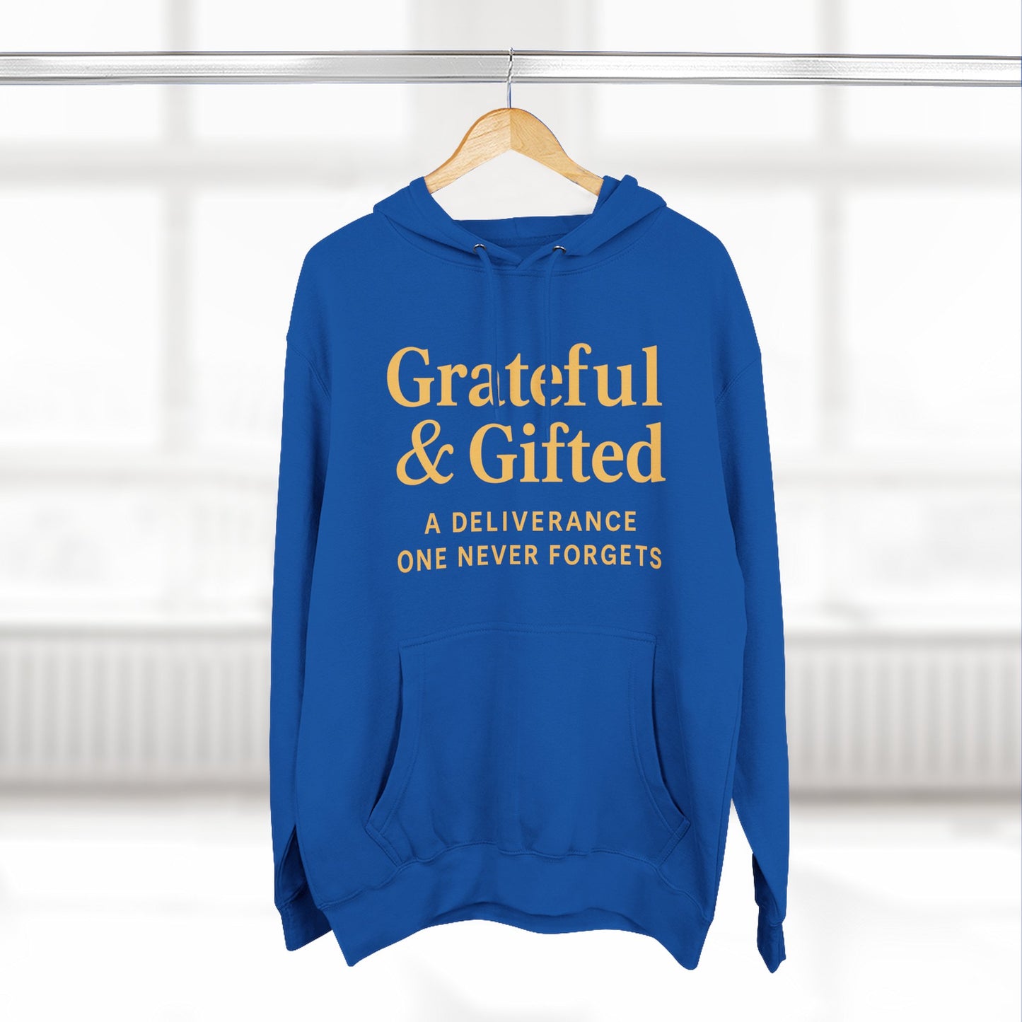Grateful & Gifted Fleece Hoodie, Cozy Sweatshirt, Inspirational Hoodie, Perfect Gift for Holidays, Comfortable Casual Wear