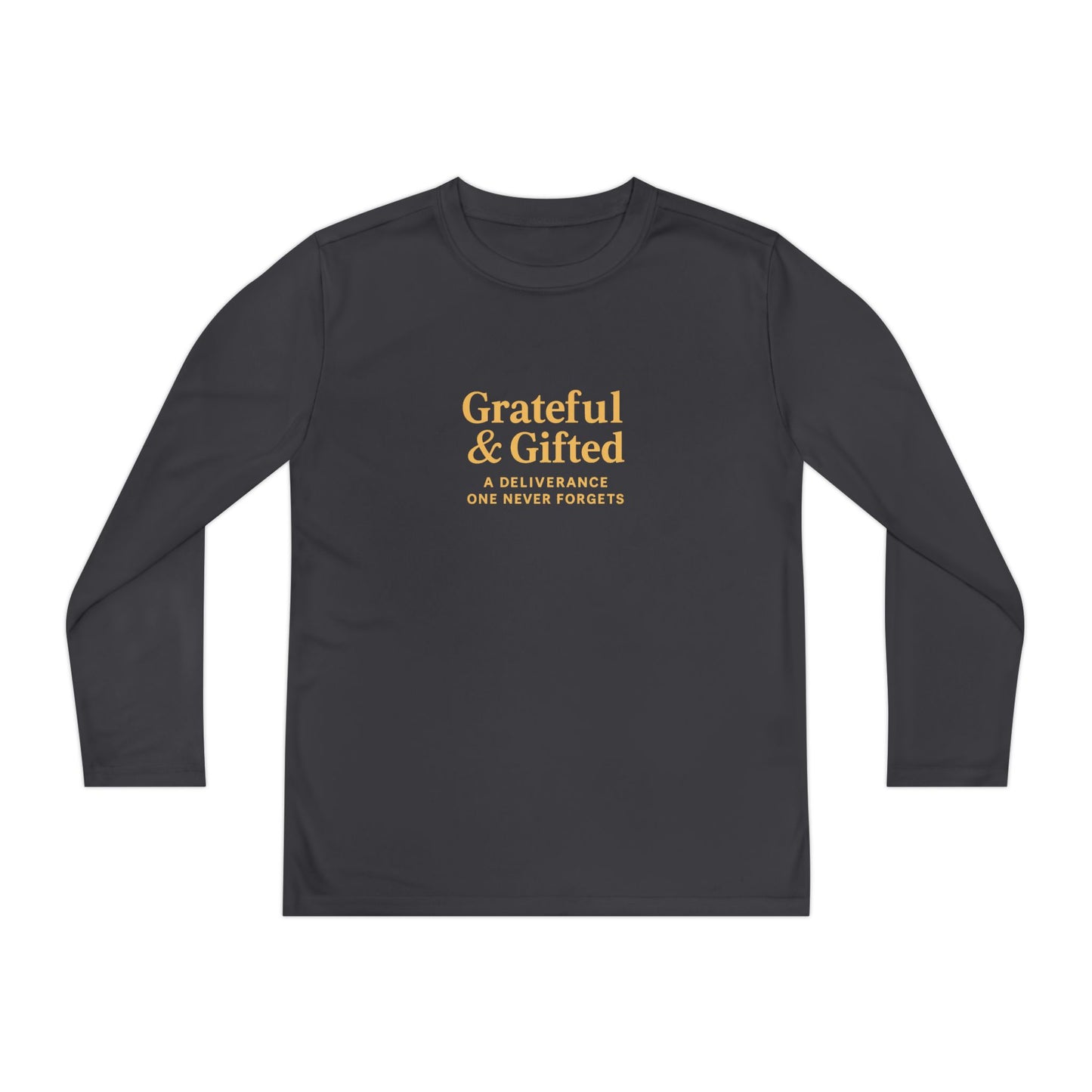 Grateful & Gifted Youth Long Sleeve Tee, Kids Motivational Shirt, Gift for Teens, Everyday Wear, Relaxed Fit T-Shirt