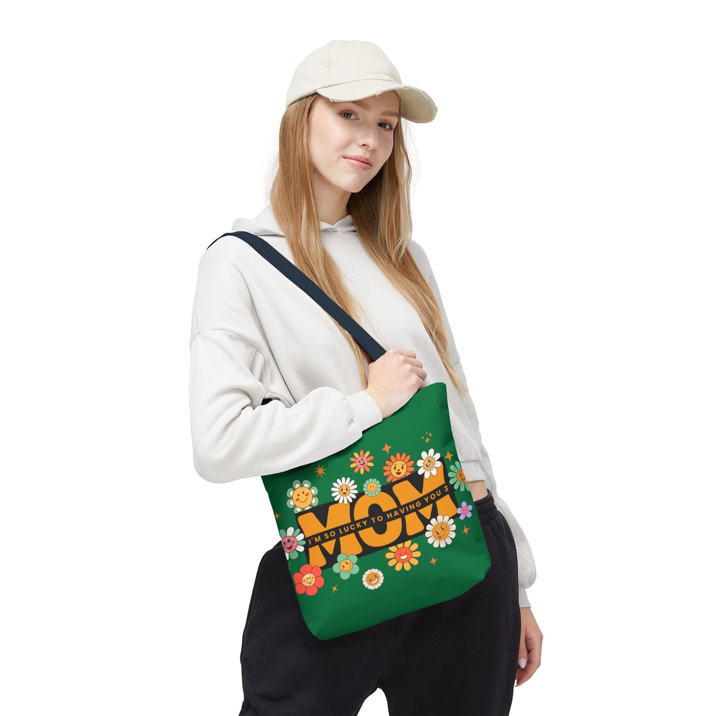 Charming Floral Mom Tote Bag, Mother's Day Gift, Eco-Friendly Shopping Bag, Flower Print Handbag, Cute Tote for Moms