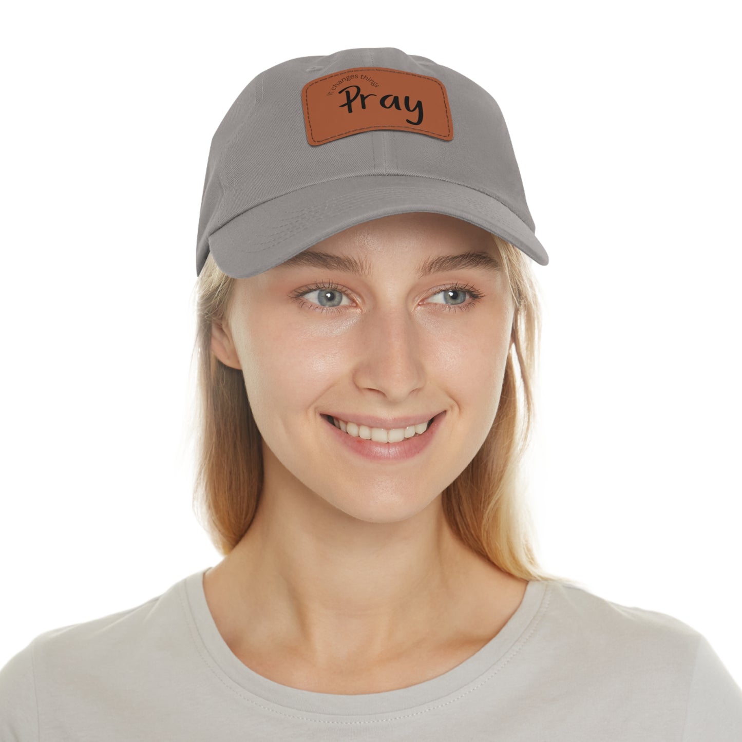 Pray Dad Hat | Leather Patch Cap, Comfortable Sun Protection, Gift for Dads, Christian Apparel, Everyday Style