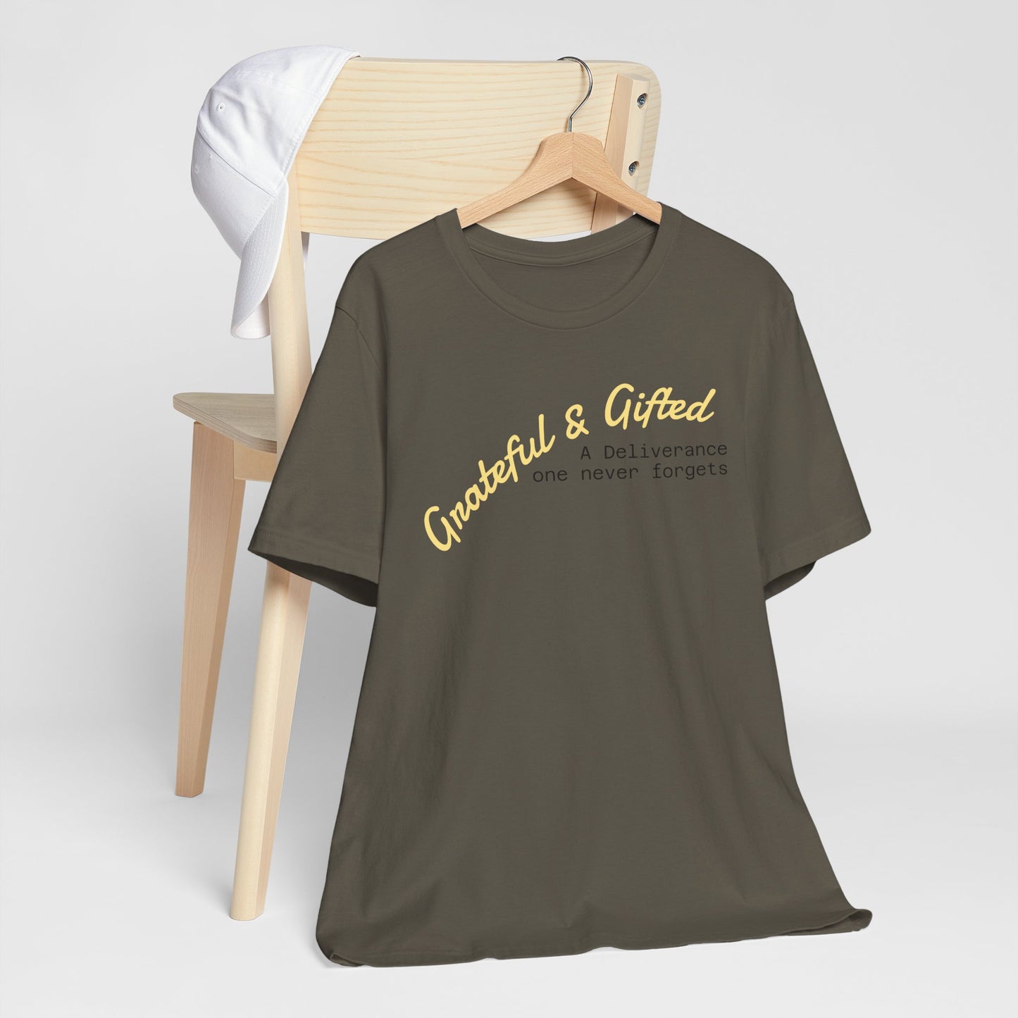 Grateful & Gifted Tee - Unisex Jersey Short Sleeve T-Shirt, Inspirational Gift, Casual Wear, Celebration Shirt, Everyday Comfort