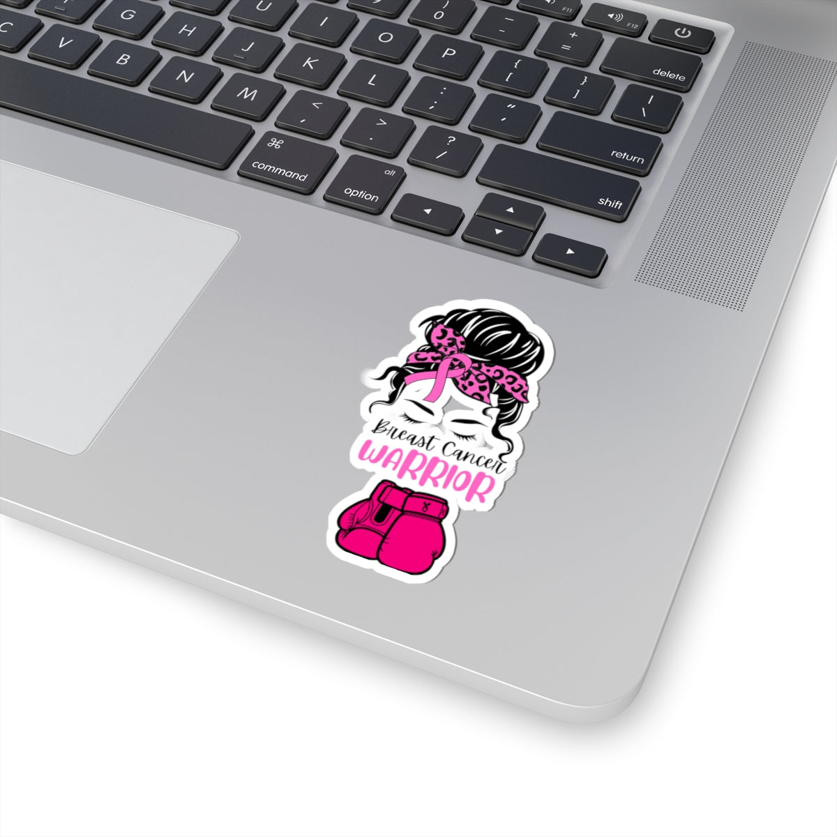Empowered Warrior Kiss-Cut Stickers | Breast Cancer Awareness, Support, Motivational, Fitness Decor, Gift for Fighters