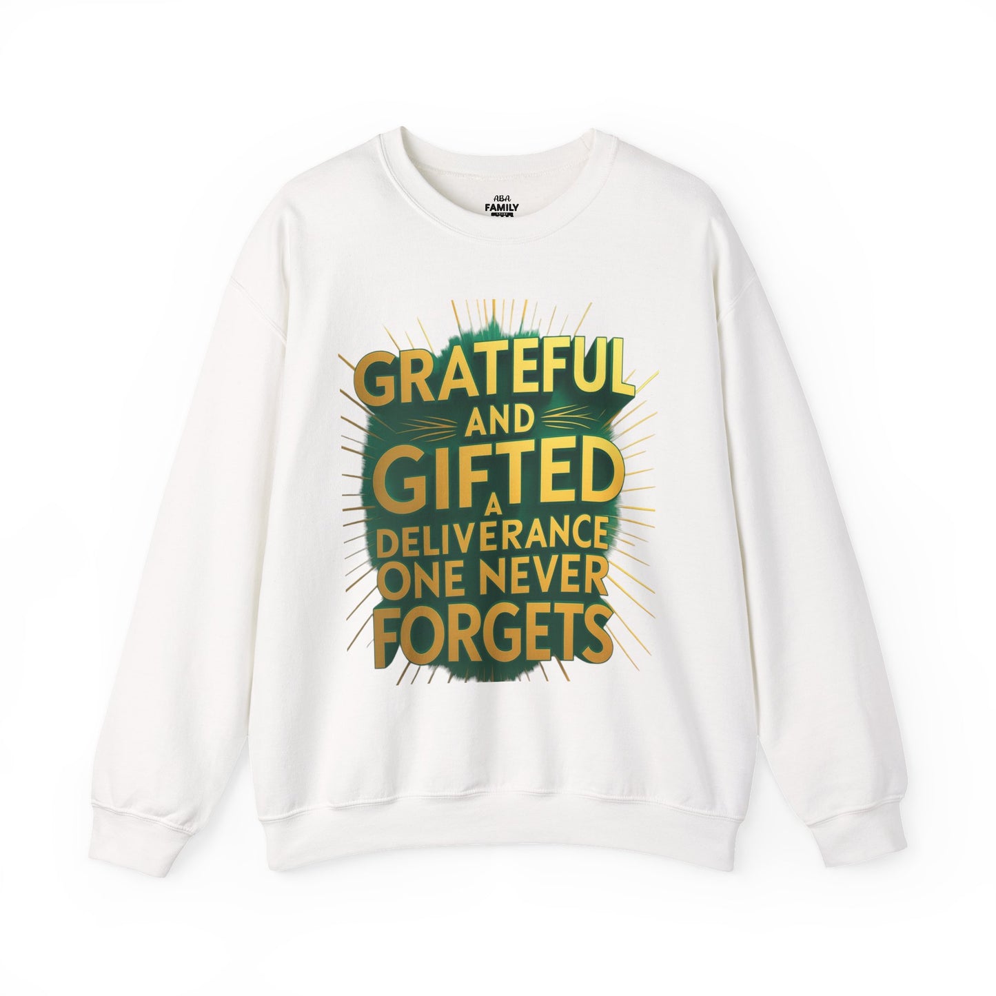 Grateful & Gifted Crewneck Sweatshirt, Unisex Gift for Thanksgiving, Cozy Relaxed Fit, Holiday Clothing, Inspirational Apparel
