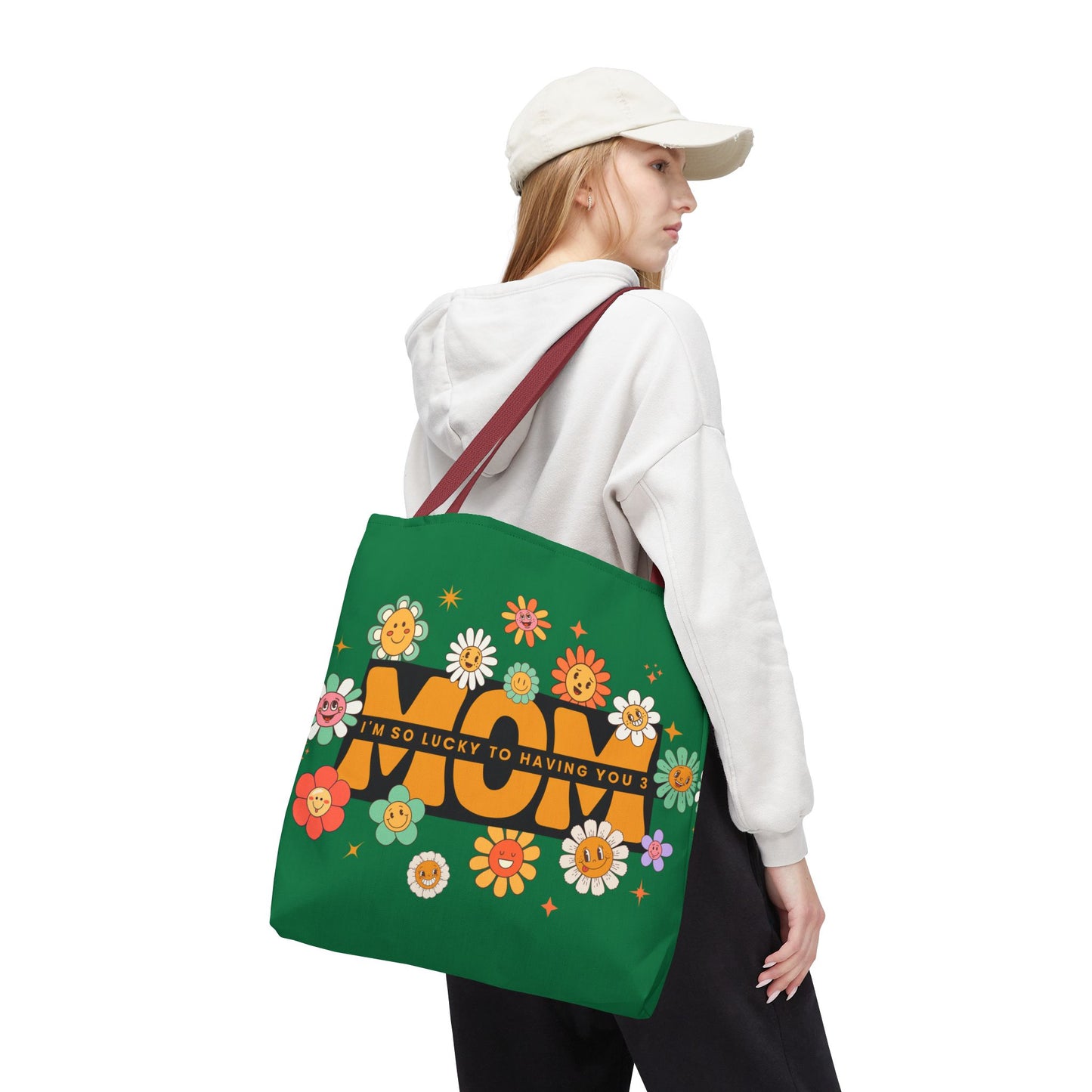 Charming Floral Mom Tote Bag, Mother's Day Gift, Eco-Friendly Shopping Bag, Flower Print Handbag, Cute Tote for Moms