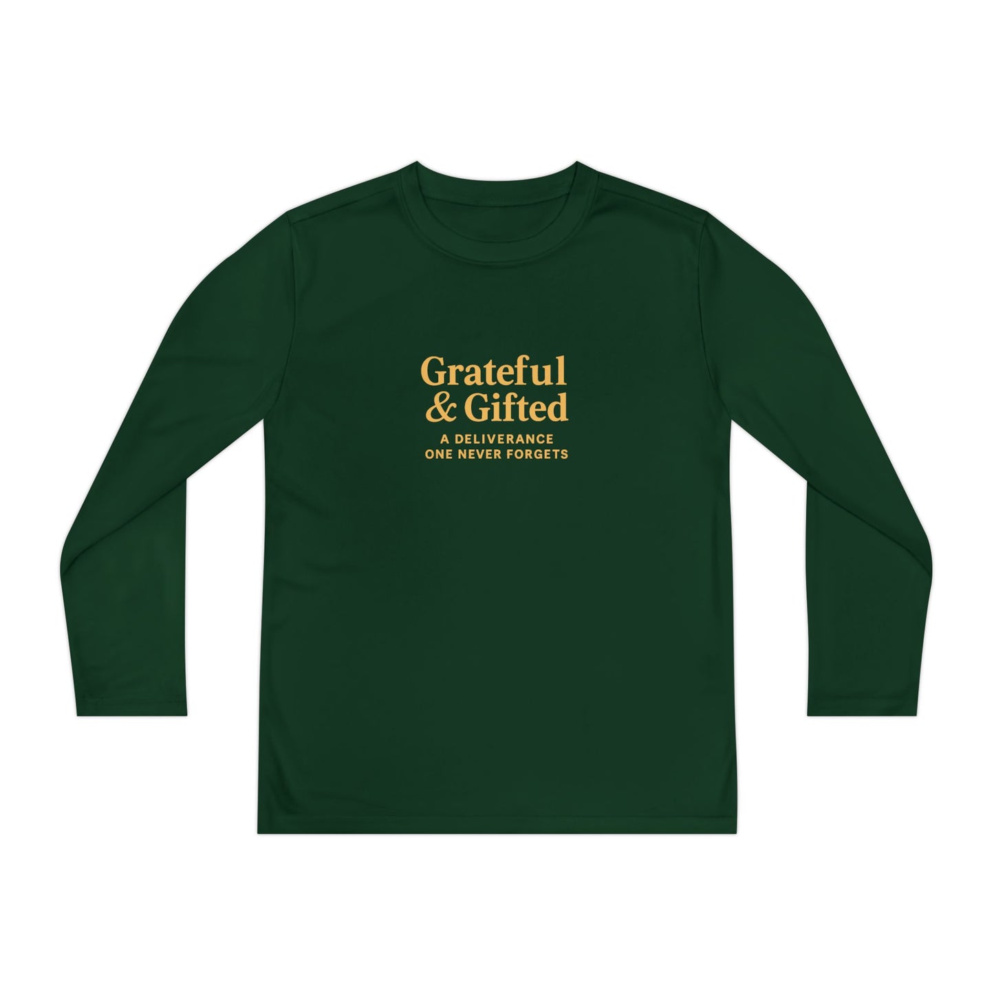 Grateful & Gifted Youth Long Sleeve Tee, Kids Motivational Shirt, Gift for Teens, Everyday Wear, Relaxed Fit T-Shirt