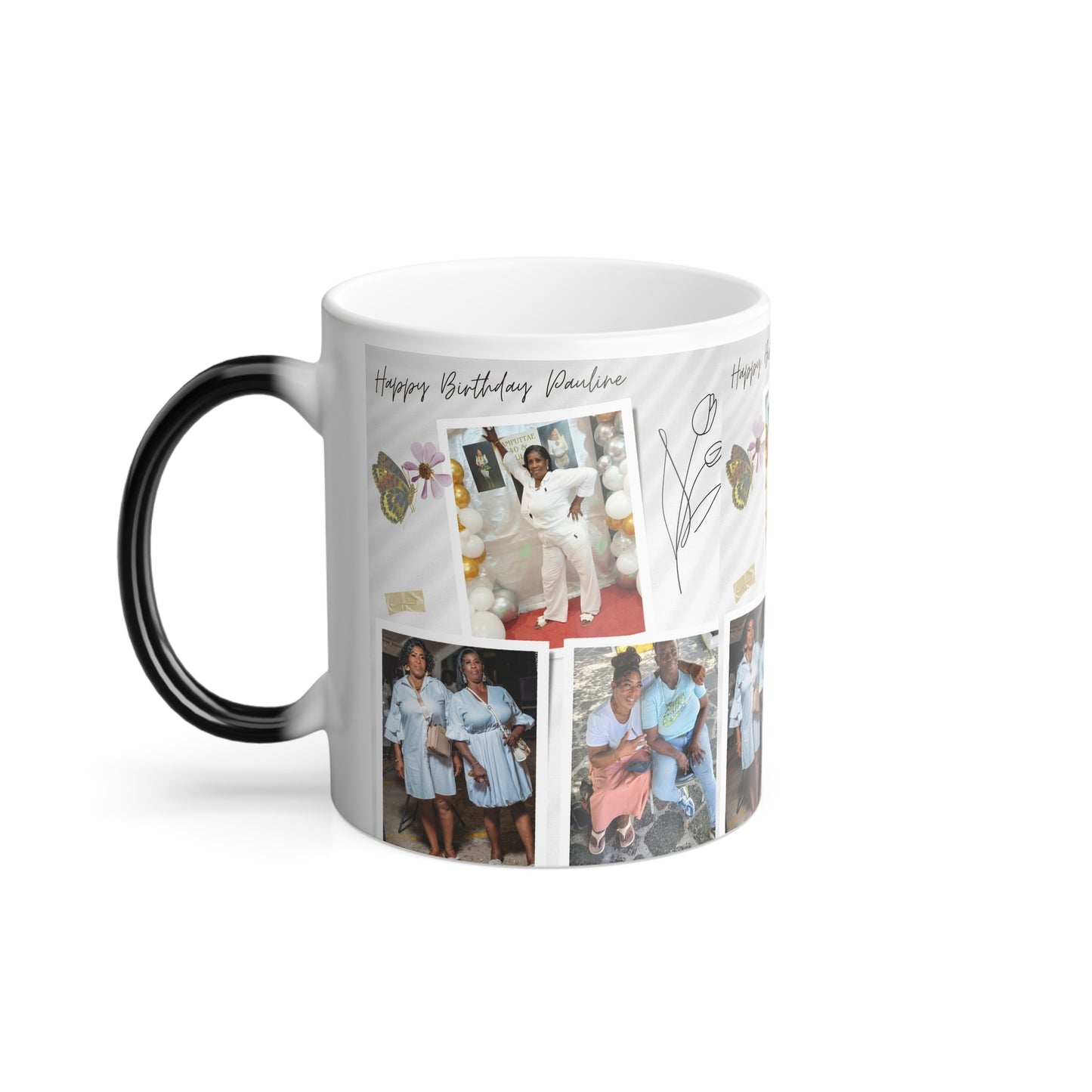 Customizable Color Morphing Mug with Personal Photos, Unique Birthday Gift, Heat-Activated, Fun Photo Collage, Mother's Day Coffee Cup