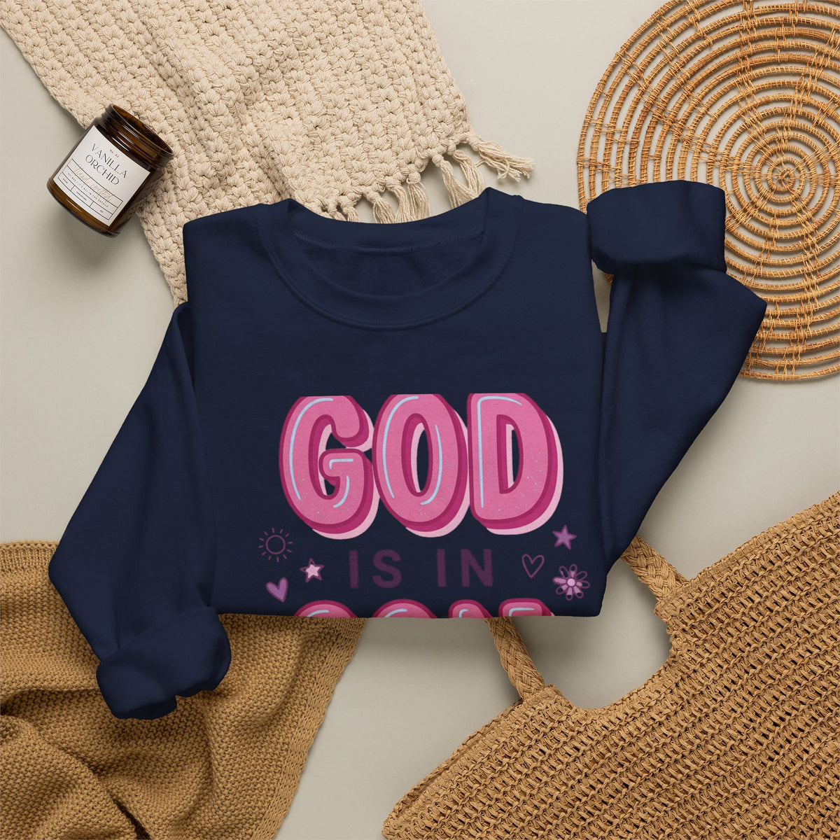 God Is In Control sweatshirt | Christian rainbow faith pullover