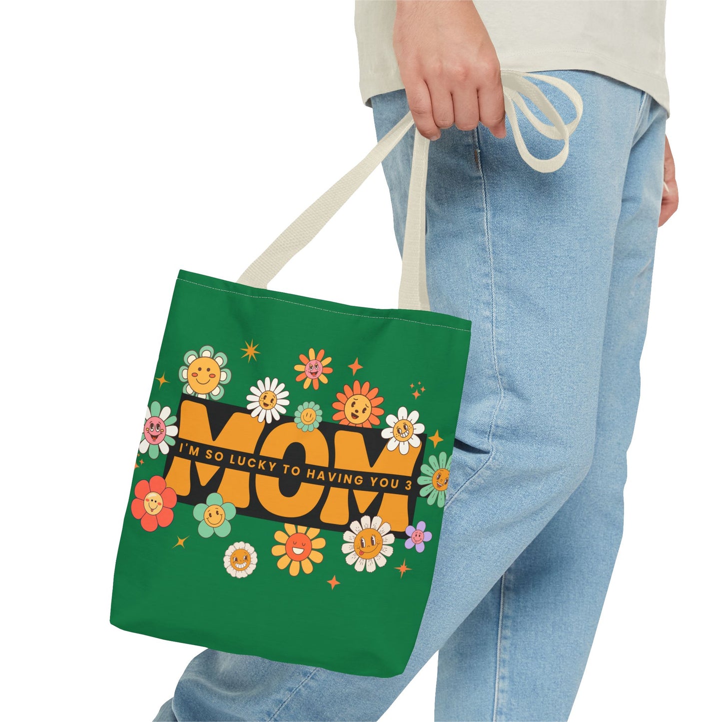 Charming Floral Mom Tote Bag, Mother's Day Gift, Eco-Friendly Shopping Bag, Flower Print Handbag, Cute Tote for Moms