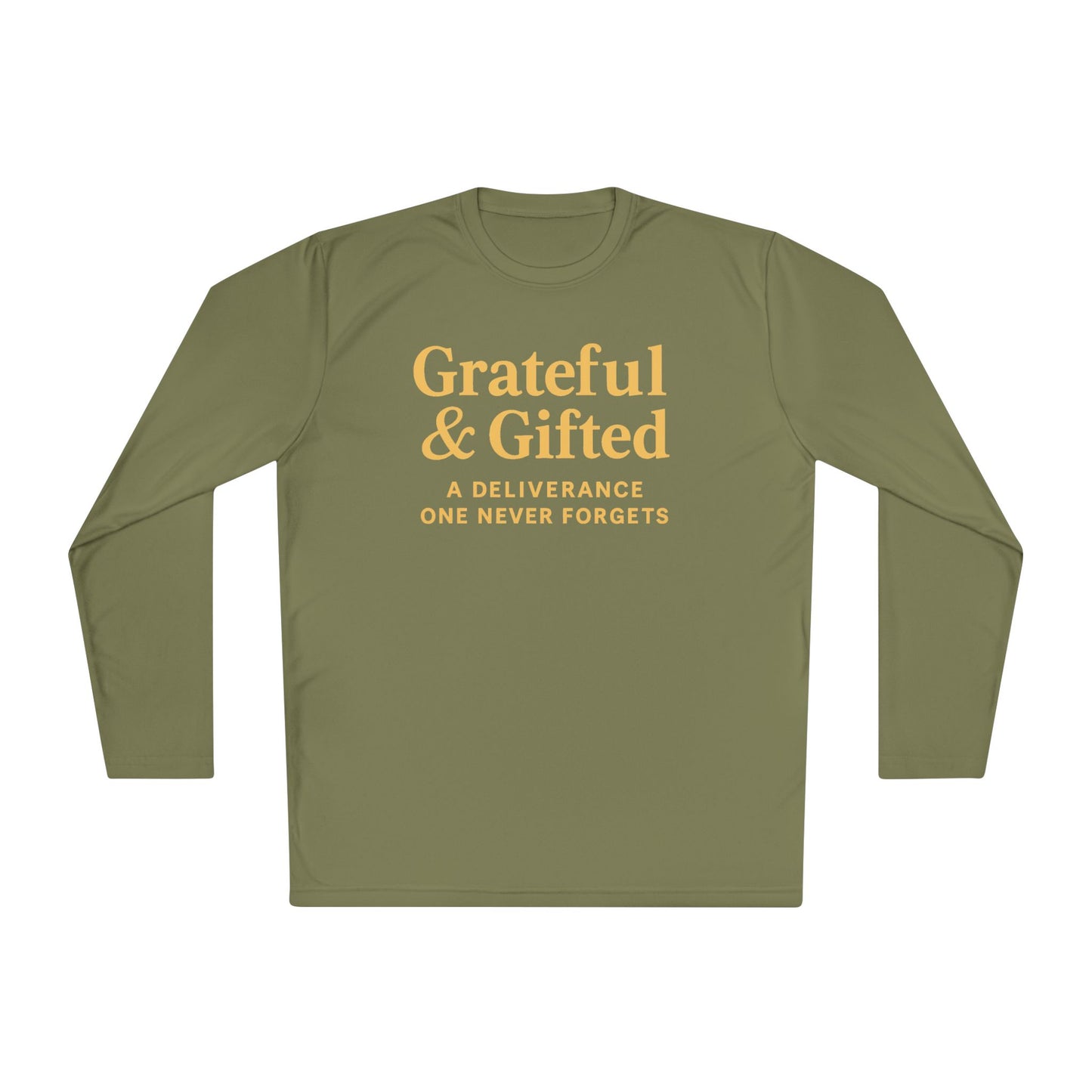 Grateful & Gifted Long Sleeve Tee | Inspirational Gift, Unisex Shirt, Perfect for Celebrations, Casual Wear, Thoughtful Present