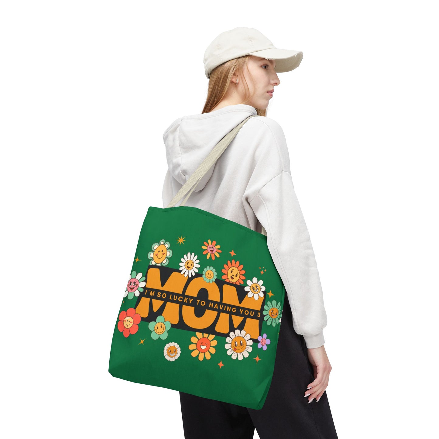 Charming Floral Mom Tote Bag, Mother's Day Gift, Eco-Friendly Shopping Bag, Flower Print Handbag, Cute Tote for Moms